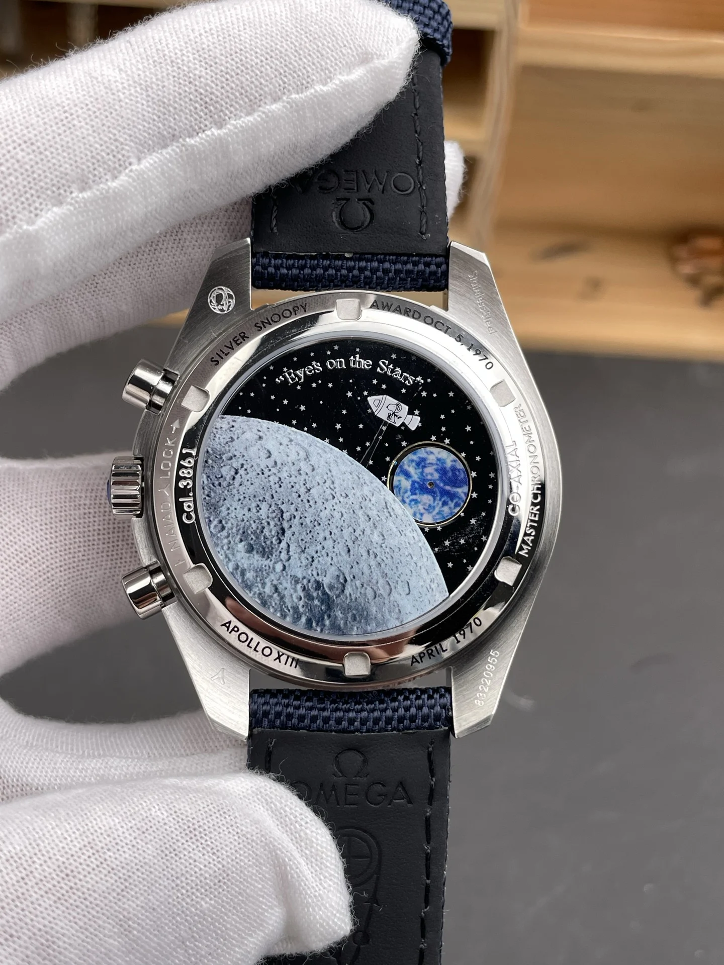 Omega Speedmaster Snoopy 42mm — photographed off the sweep