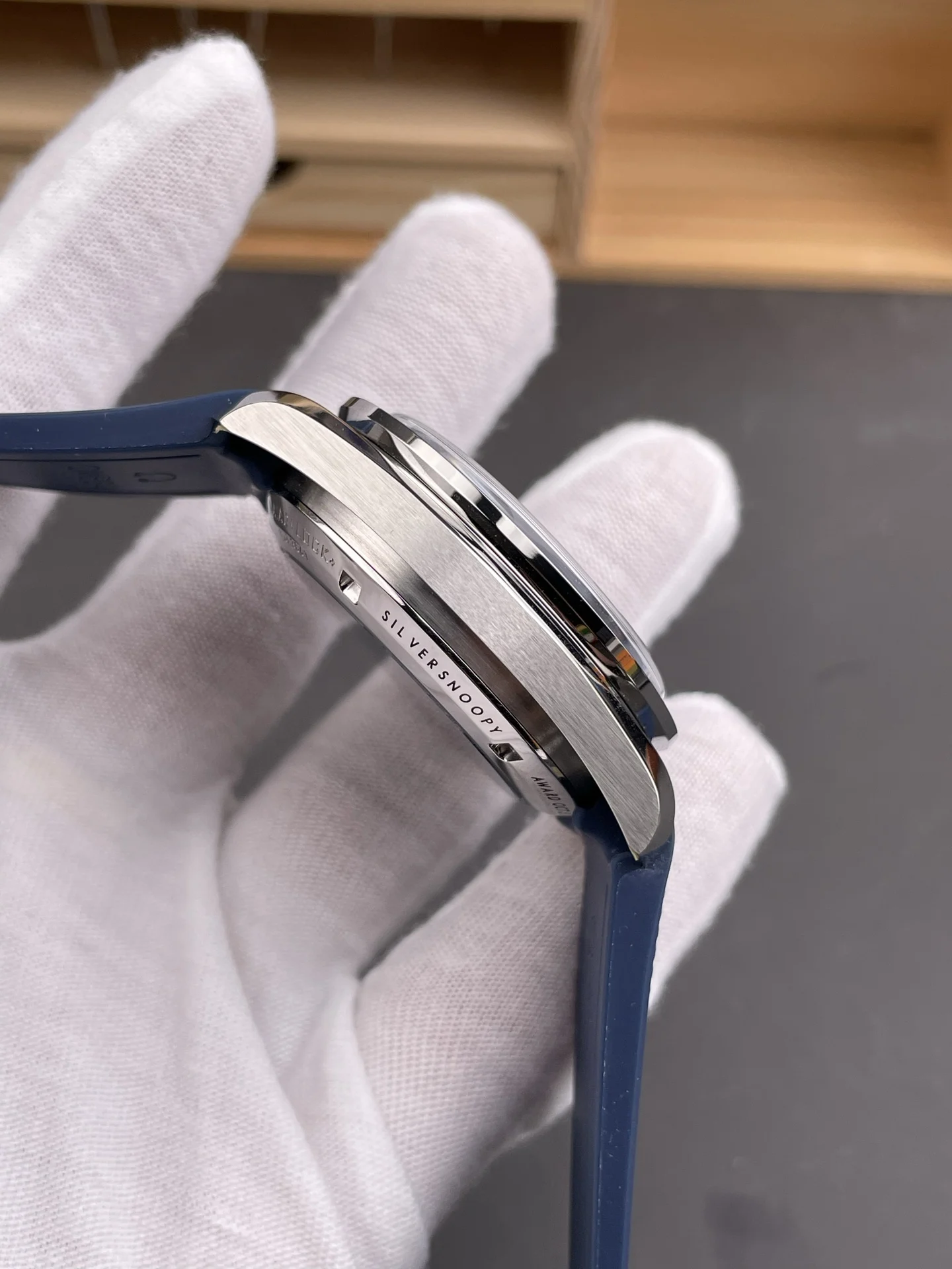 Omega Speedmaster Snoopy 42mm — photographed off the sweep