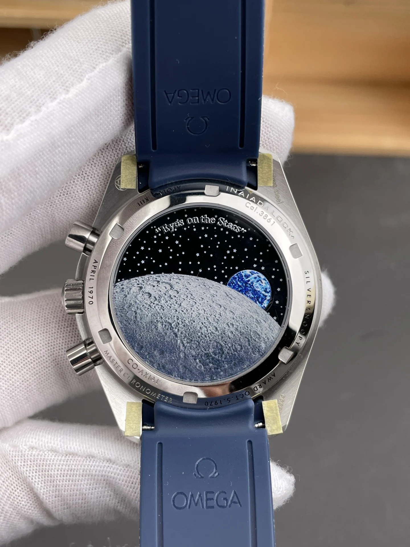 Omega Speedmaster Snoopy 42mm — photographed off the sweep