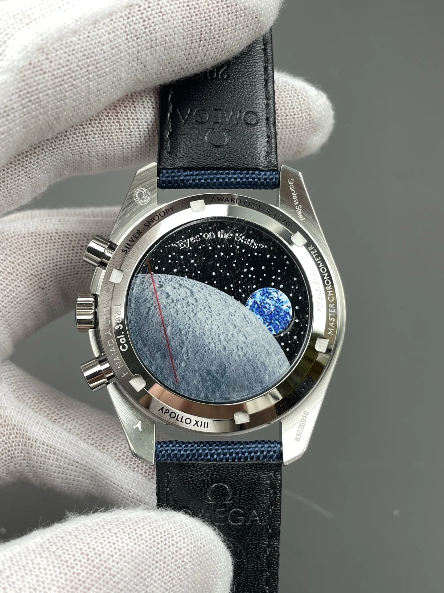 Omega Speedmaster Snoopy 42mm — photographed off the sweep