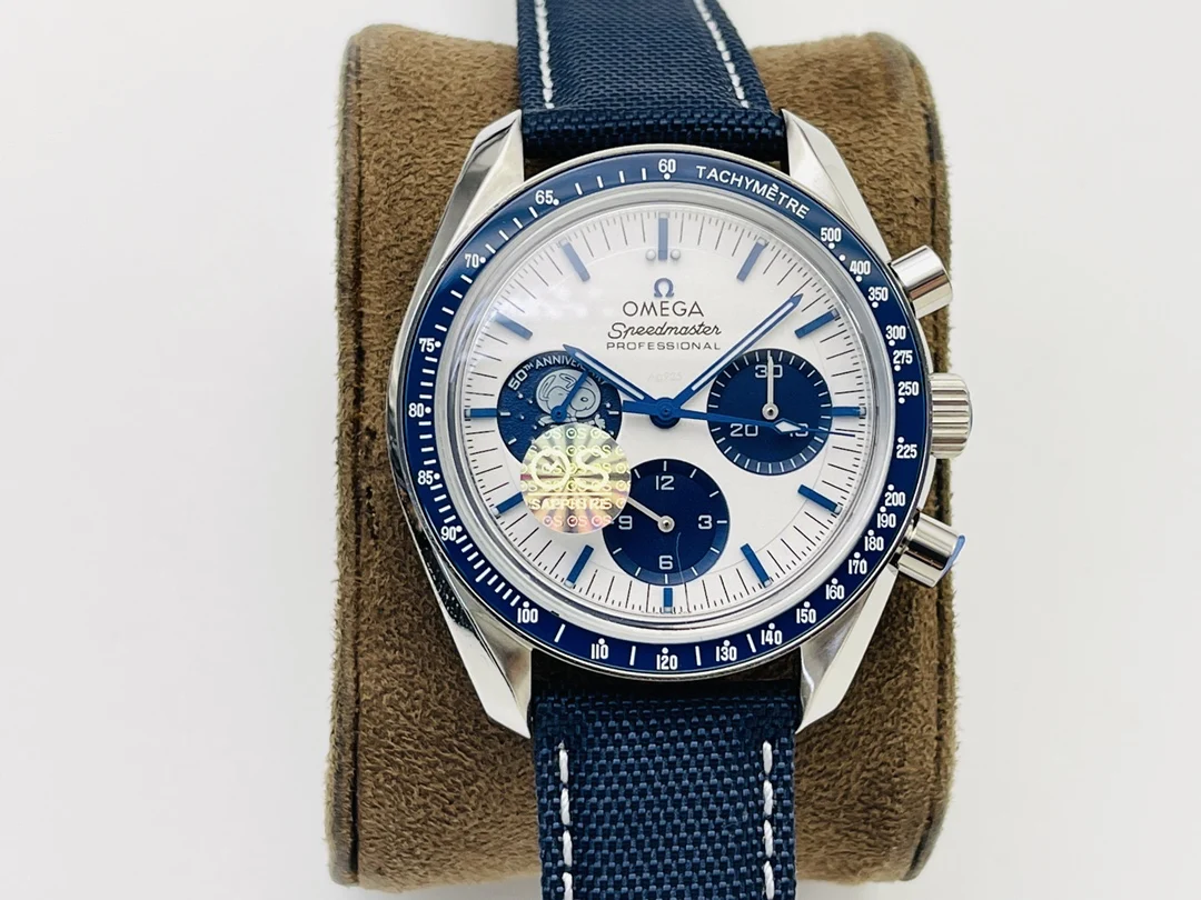 Omega Speedmaster Snoopy Blue Dial β photographed off the sweep