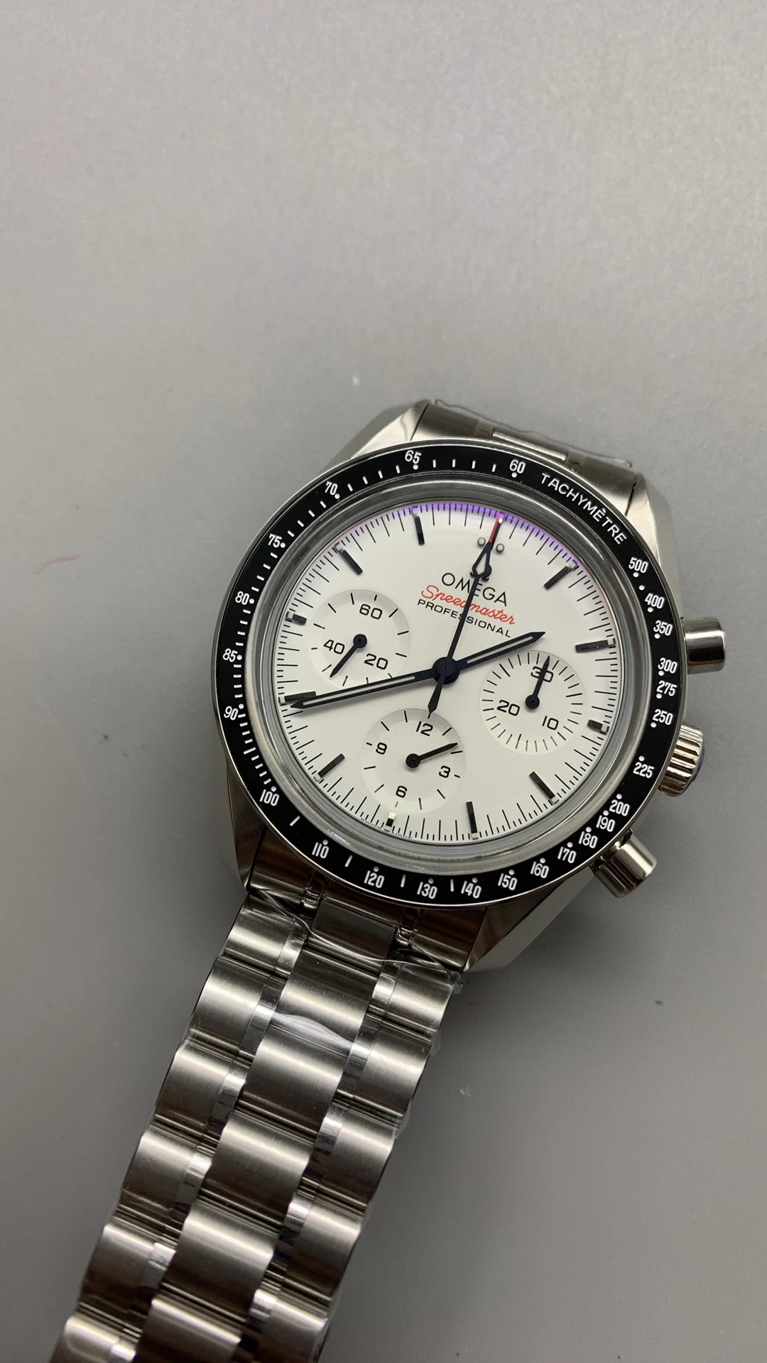 Omega Speedmaster — photographed off the sweep