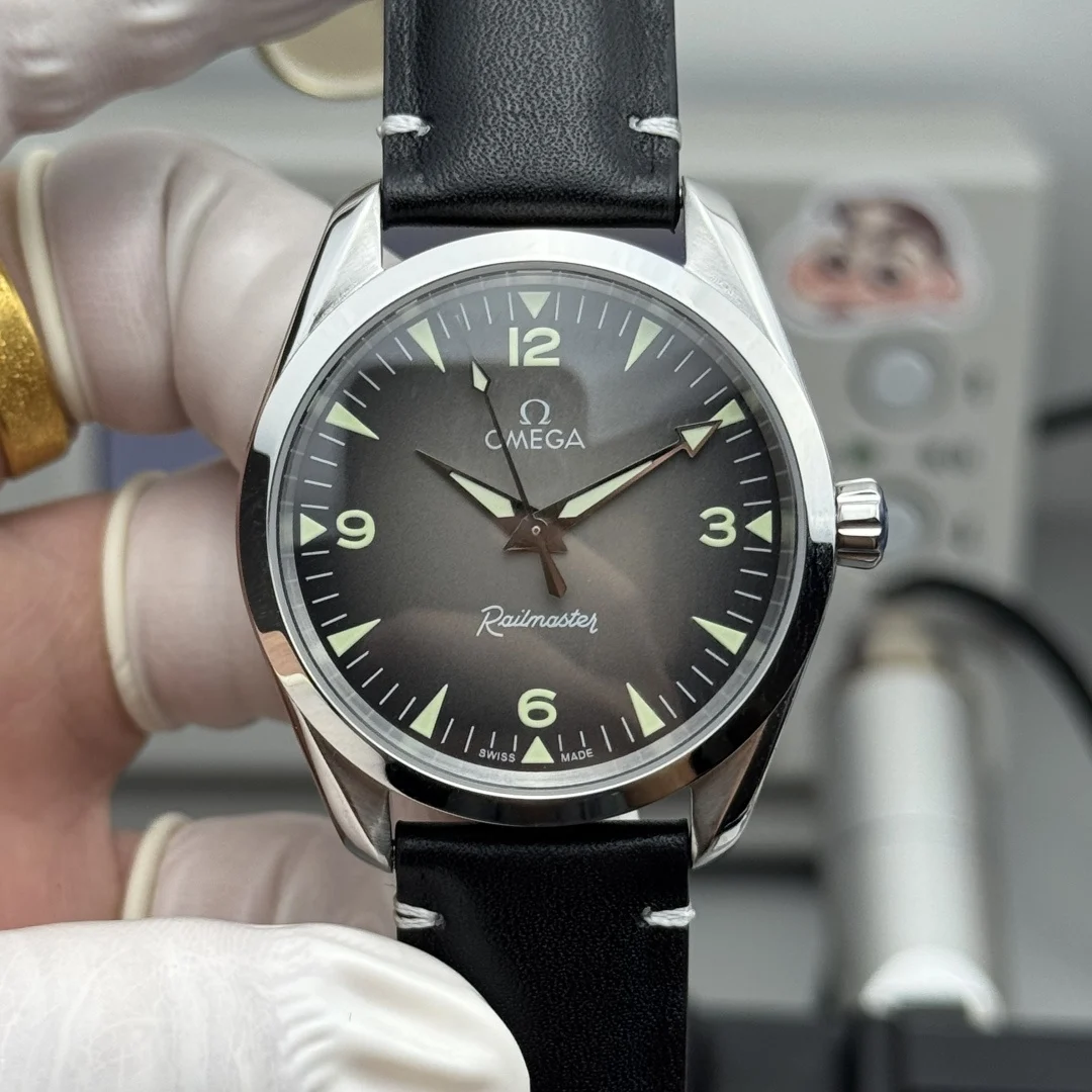 Omega Steel Black Dial — photographed off the sweep