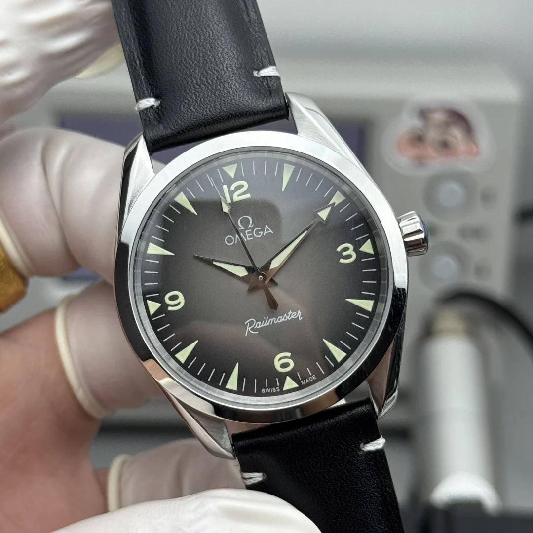 Omega Steel Black Dial — photographed off the sweep