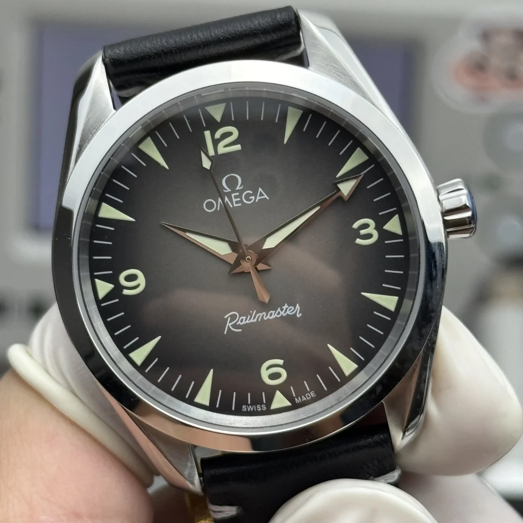 Omega Steel Black Dial — photographed off the sweep