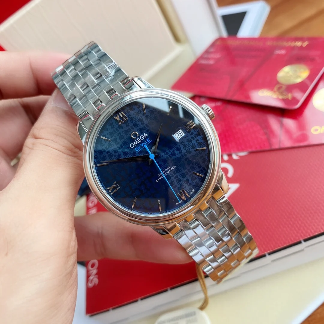 Omega Steel Blue Dial — photographed off the sweep