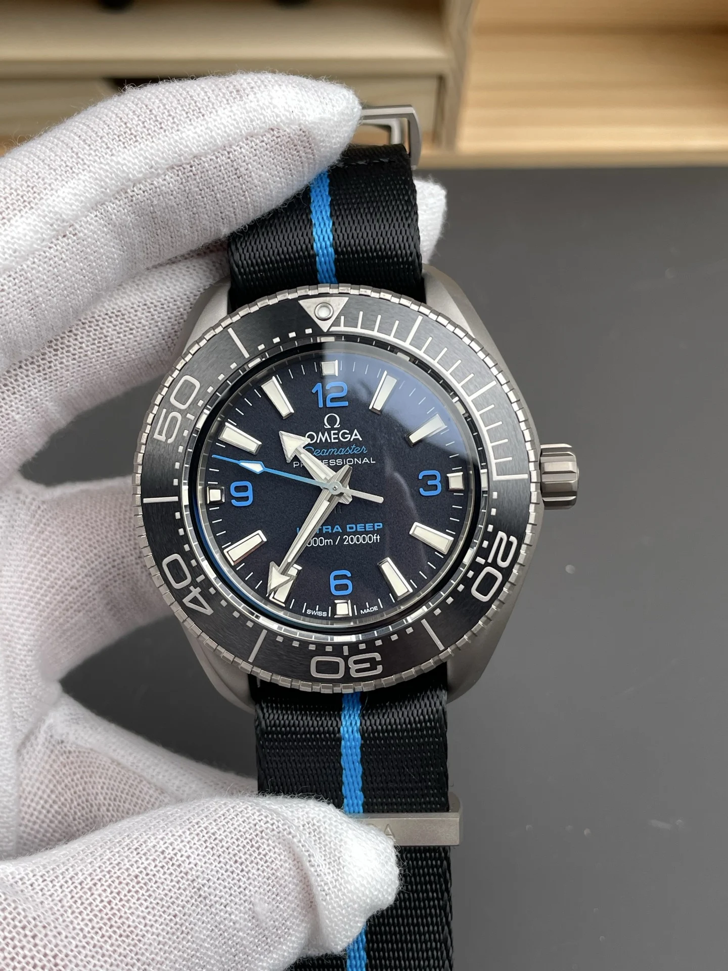 Omega Titanium 45.5mm — photographed off the sweep