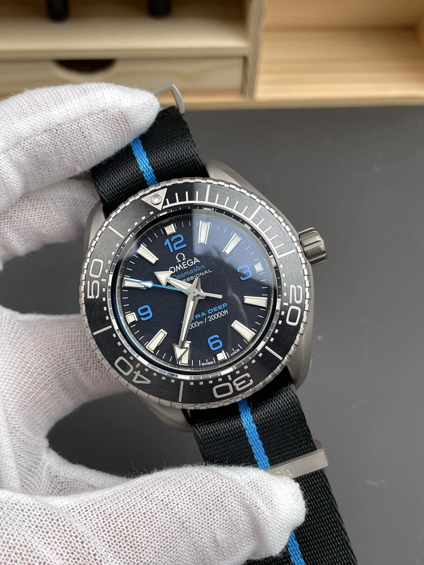 Omega Titanium 45.5mm — photographed off the sweep
