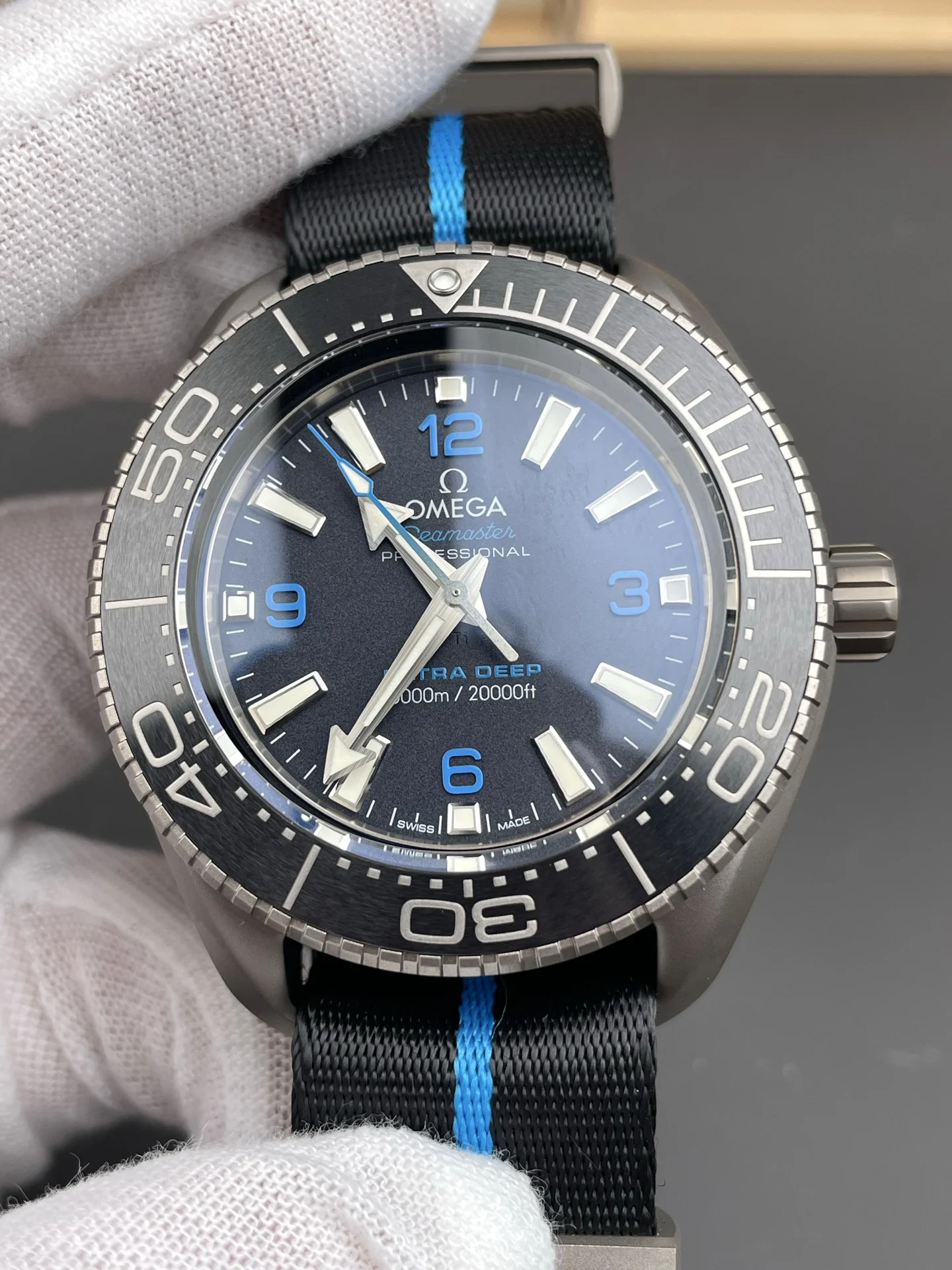 Omega Titanium 45.5mm — photographed off the sweep