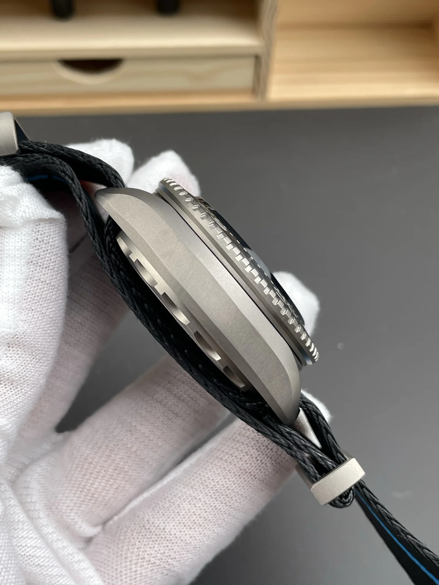 Omega Titanium 45.5mm — photographed off the sweep