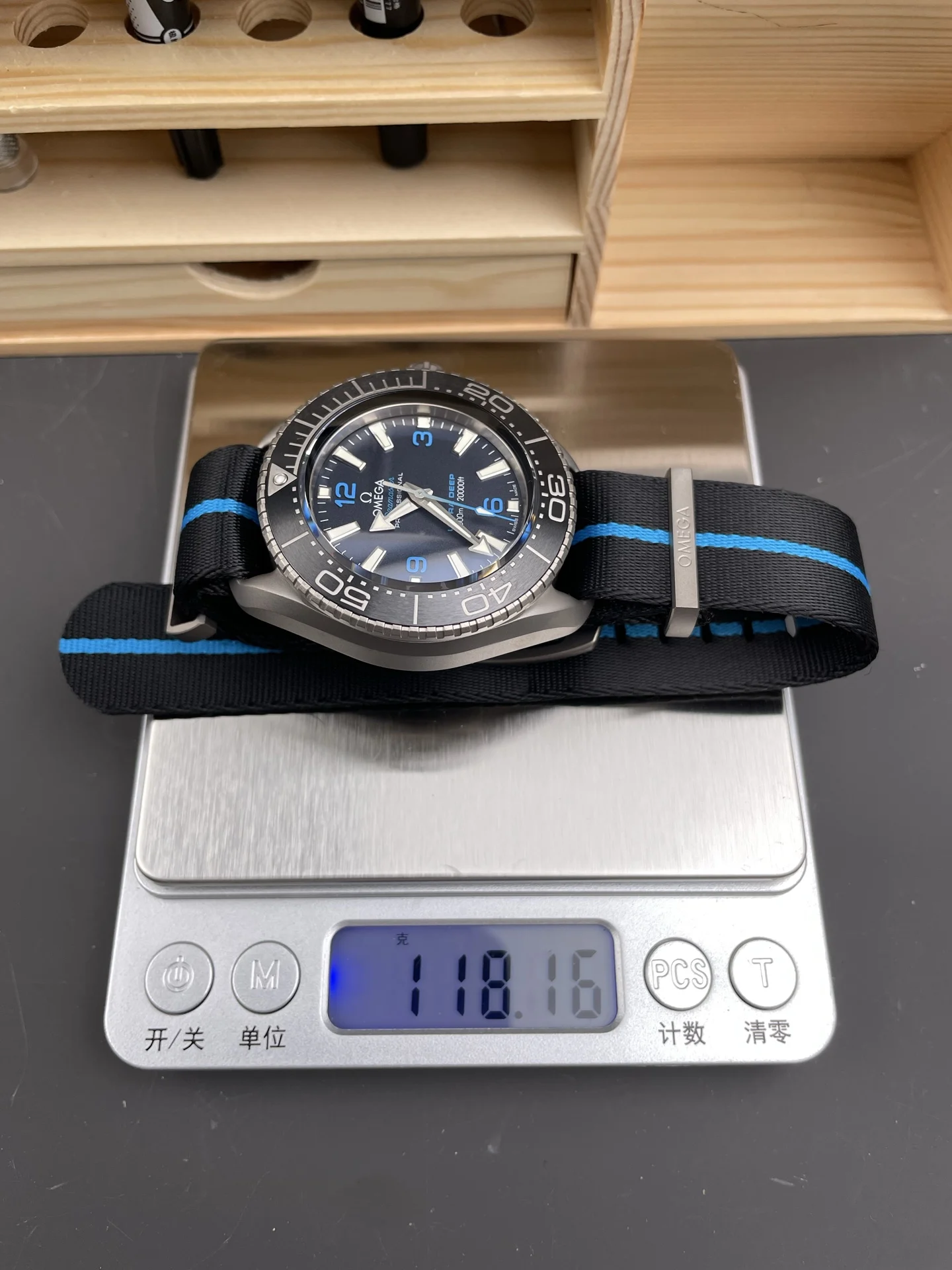 Omega Titanium 45.5mm — photographed off the sweep