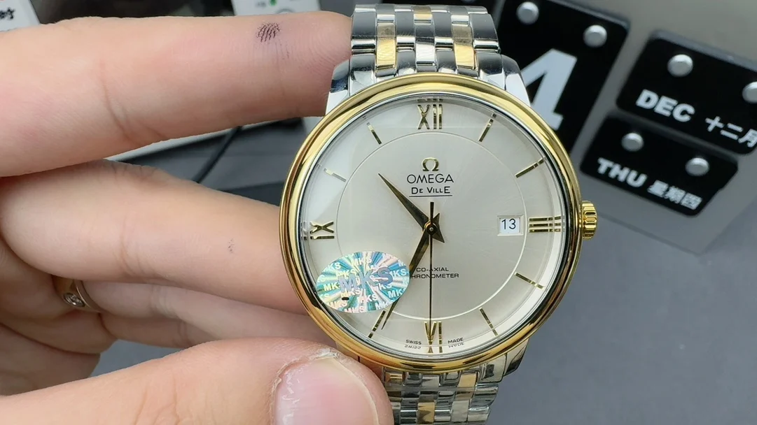 Omega Two-Tone — photographed off the sweep