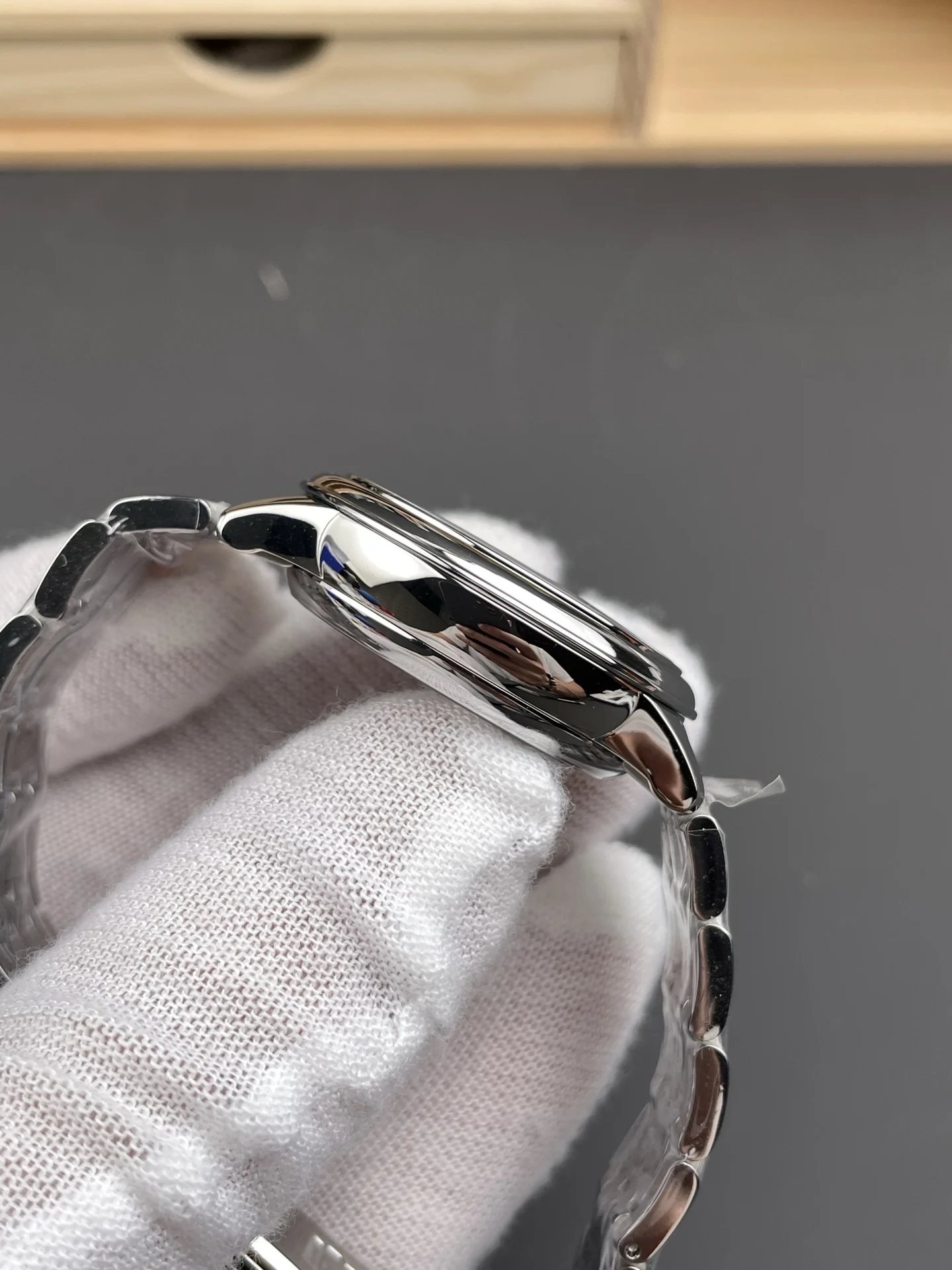 Omega White Dial 34mm — photographed off the sweep