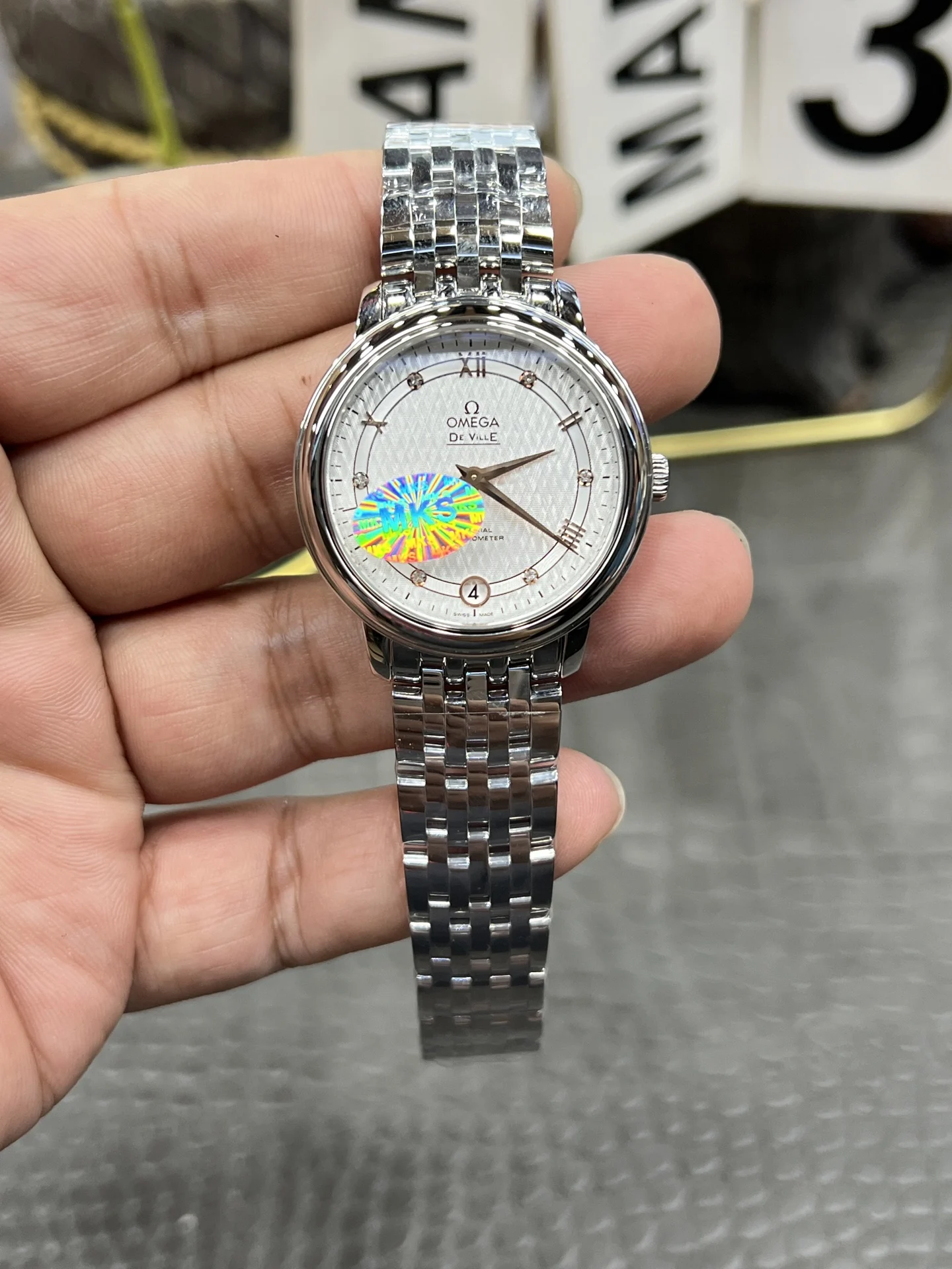 Omega women's model Die Fei — photographed off the sweep