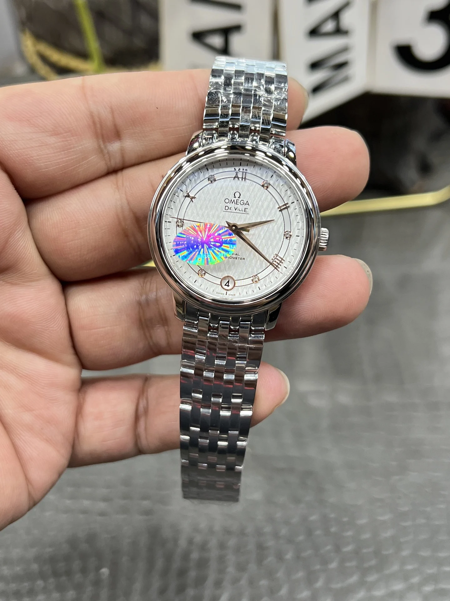 Omega women's model Die Fei — photographed off the sweep