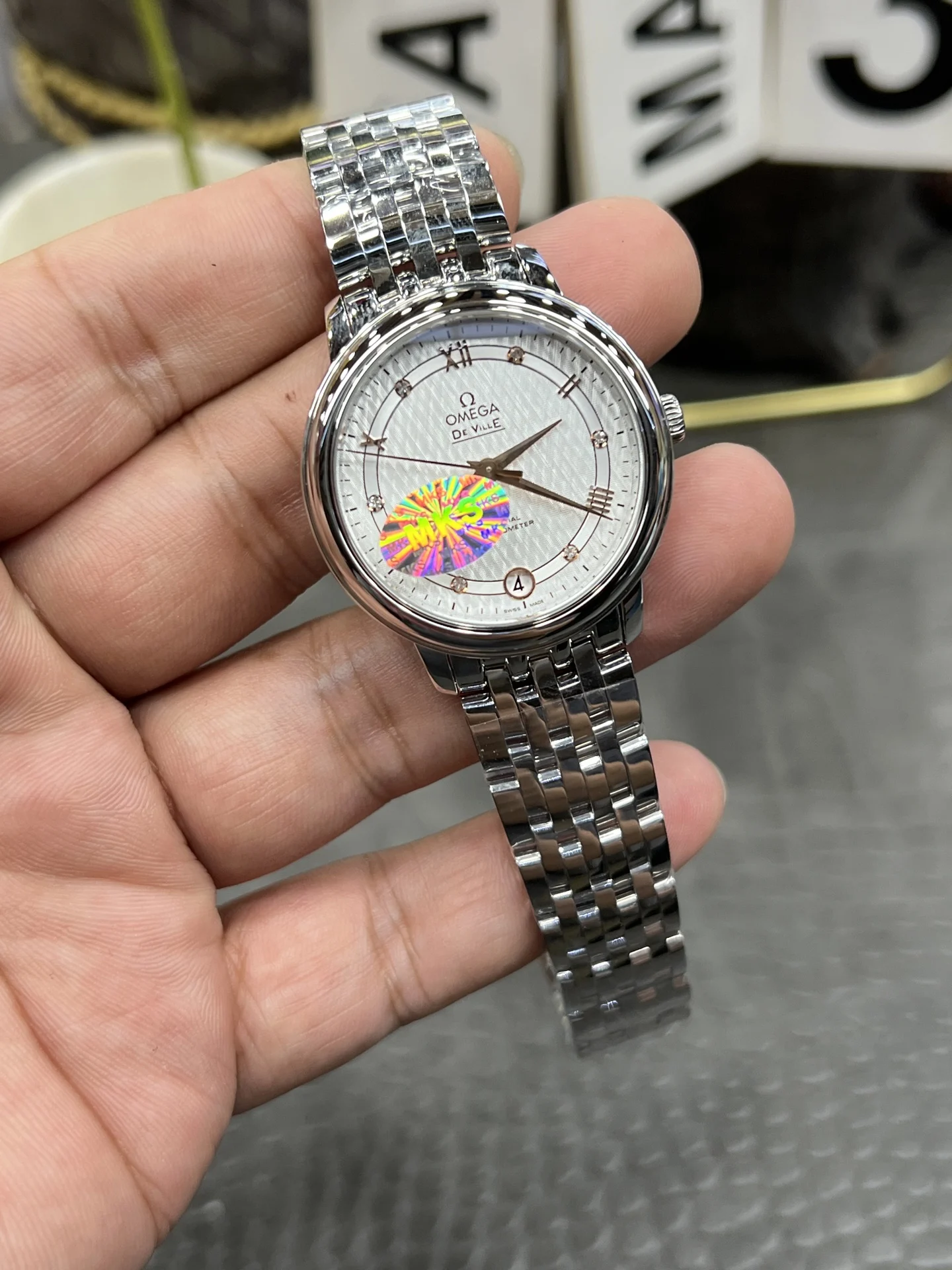 Omega women's model Die Fei — photographed off the sweep