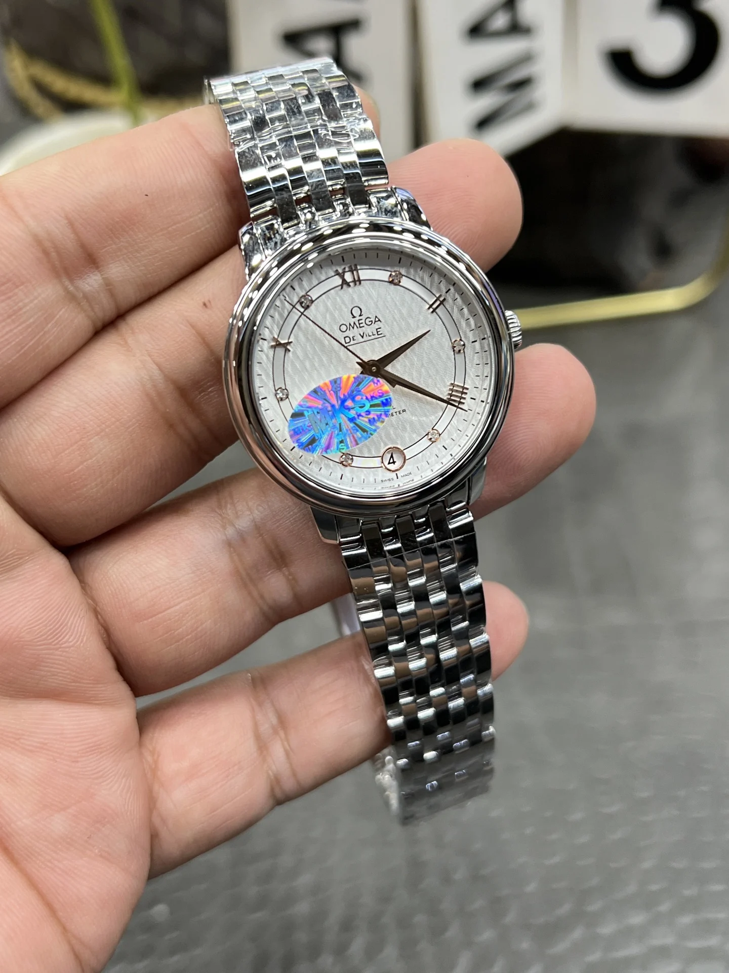 Omega women's model Die Fei — photographed off the sweep