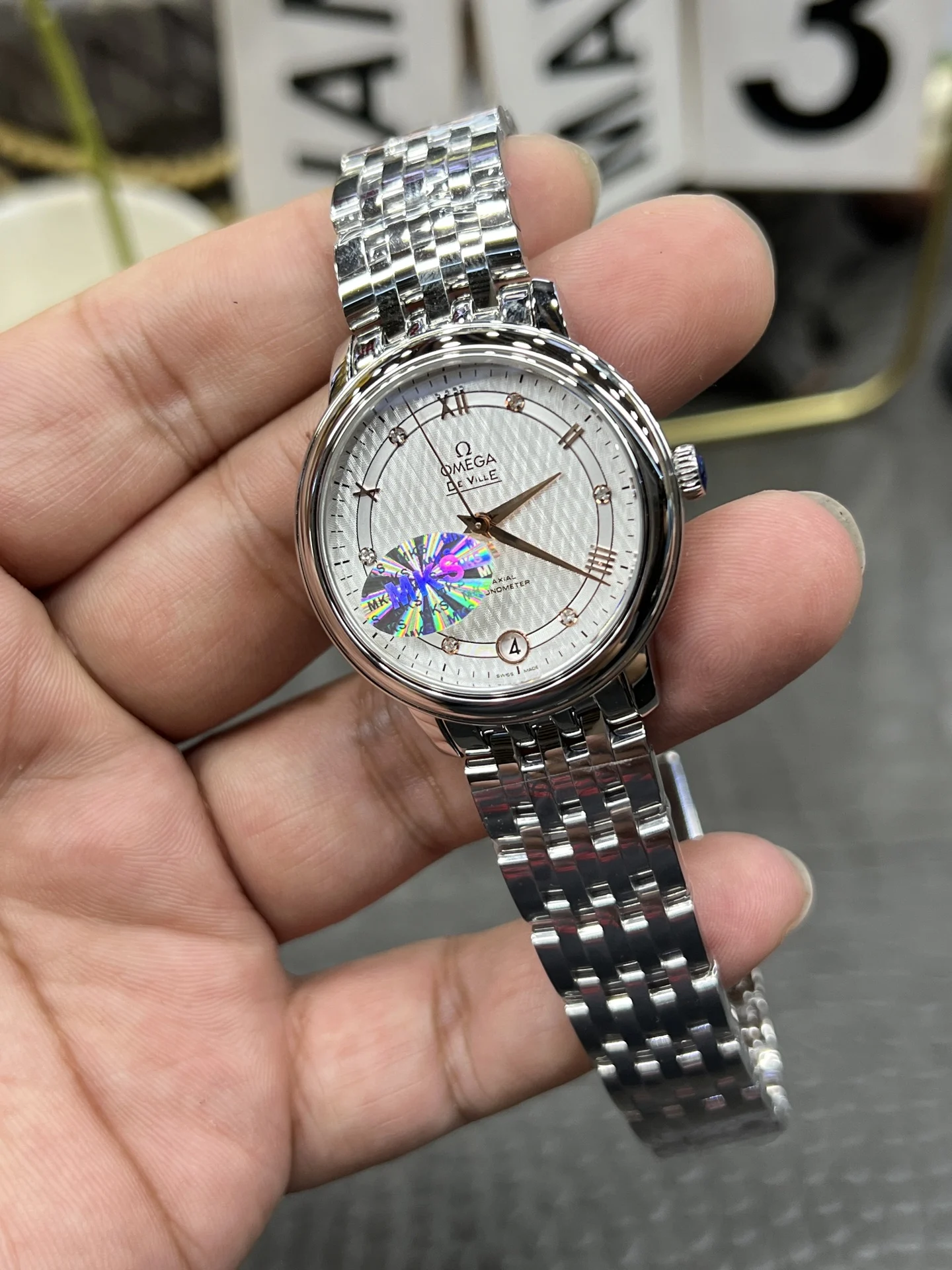 Omega women's model Die Fei — photographed off the sweep
