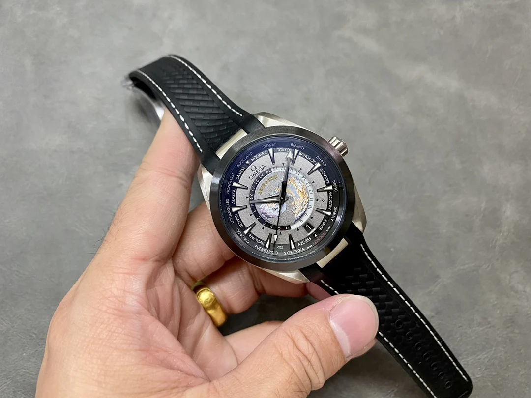Omega World Time Titanium — photographed off the sweep