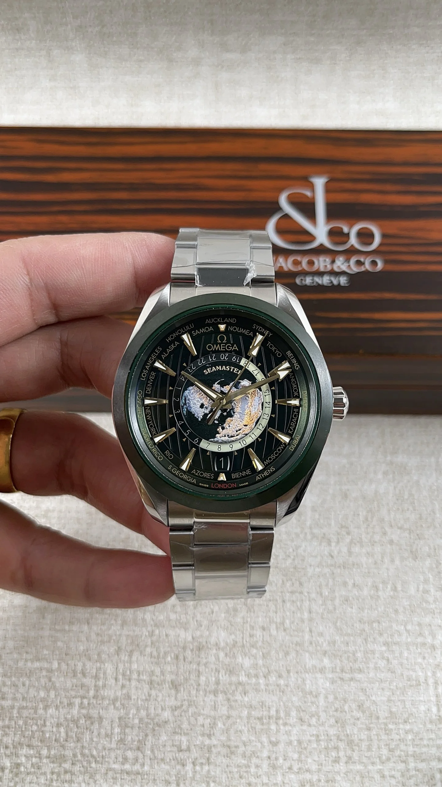 Omega World Time — photographed off the sweep