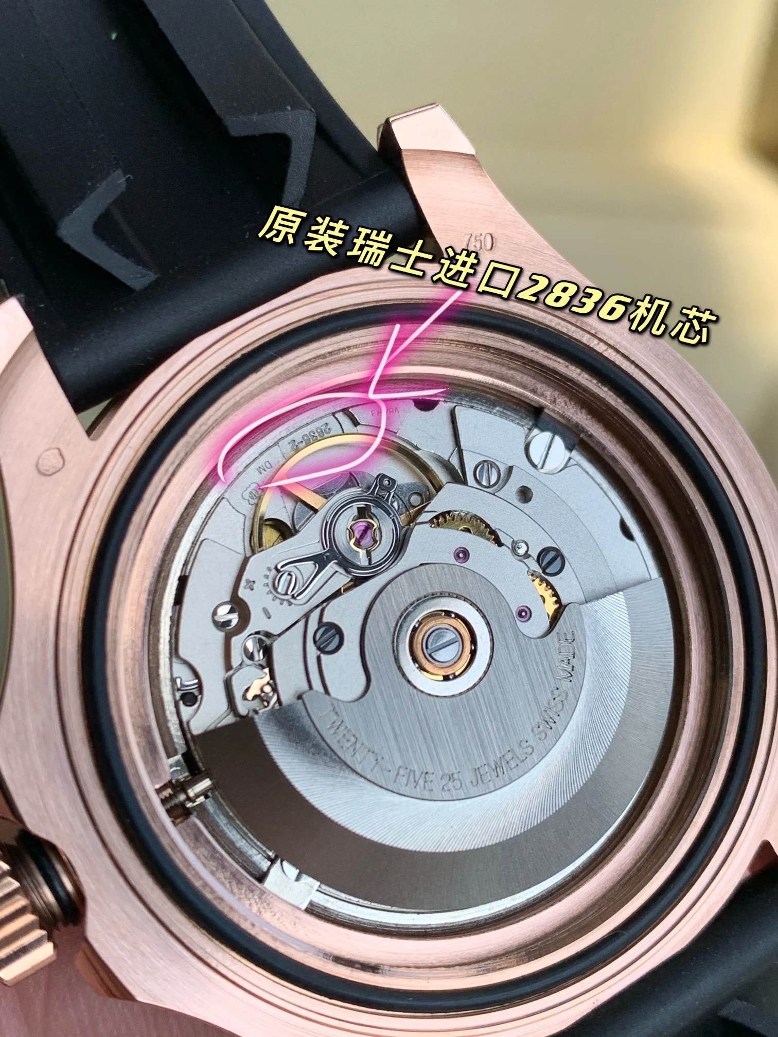 Original ETA Swiss-made 2836 movement