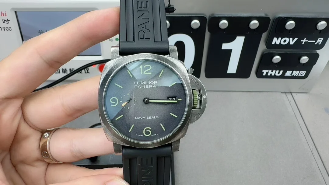 Panerai 1412 reference — photographed off the sweep