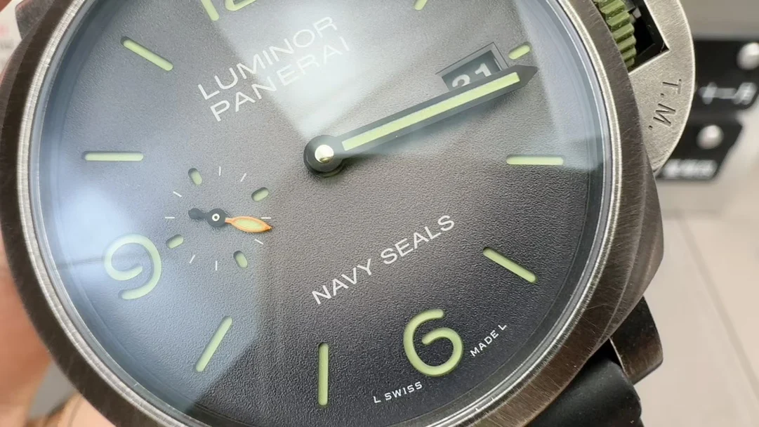 Panerai 1412 reference — photographed off the sweep