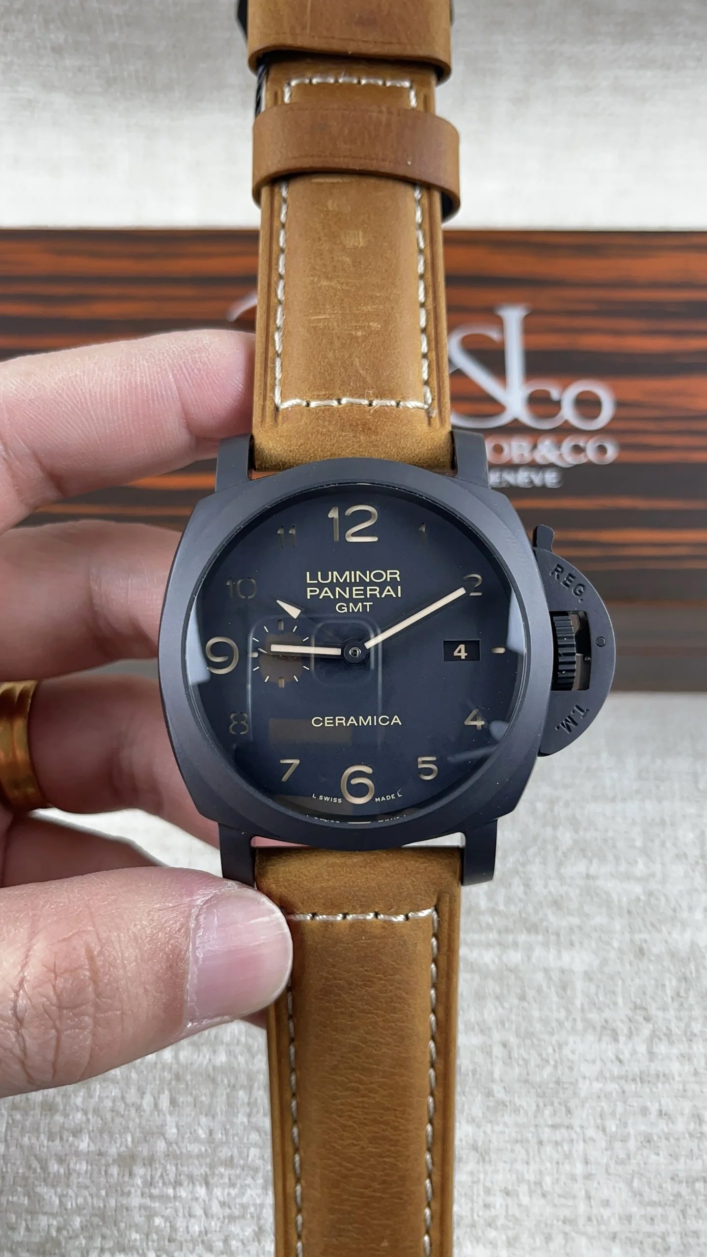 Panerai 441 with movement — photographed off the sweep