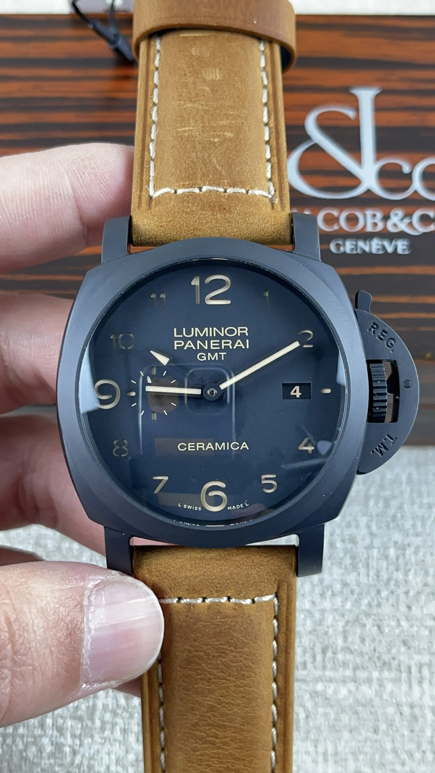 Panerai 441 with movement — photographed off the sweep