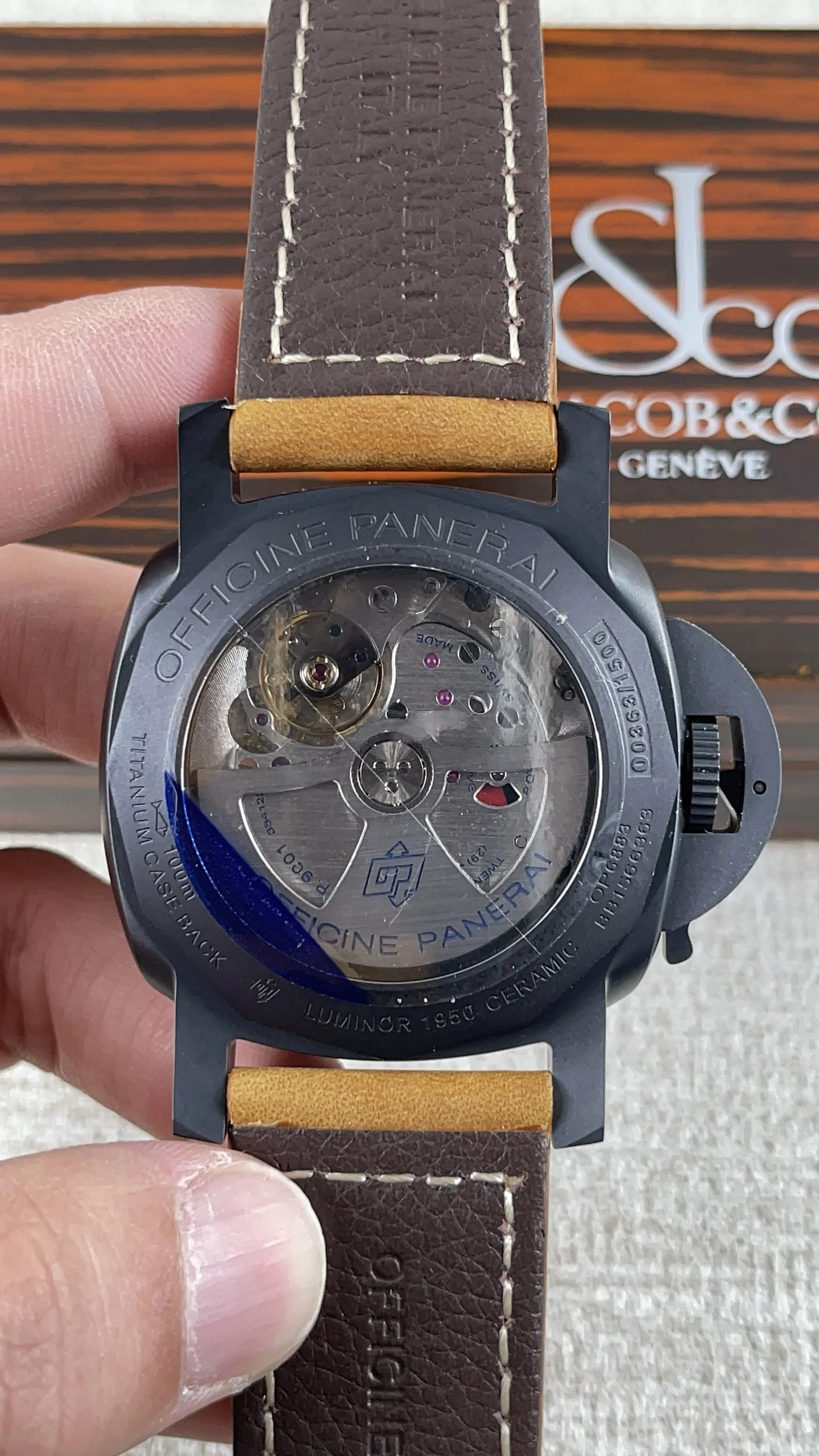 Panerai 441 with movement — photographed off the sweep
