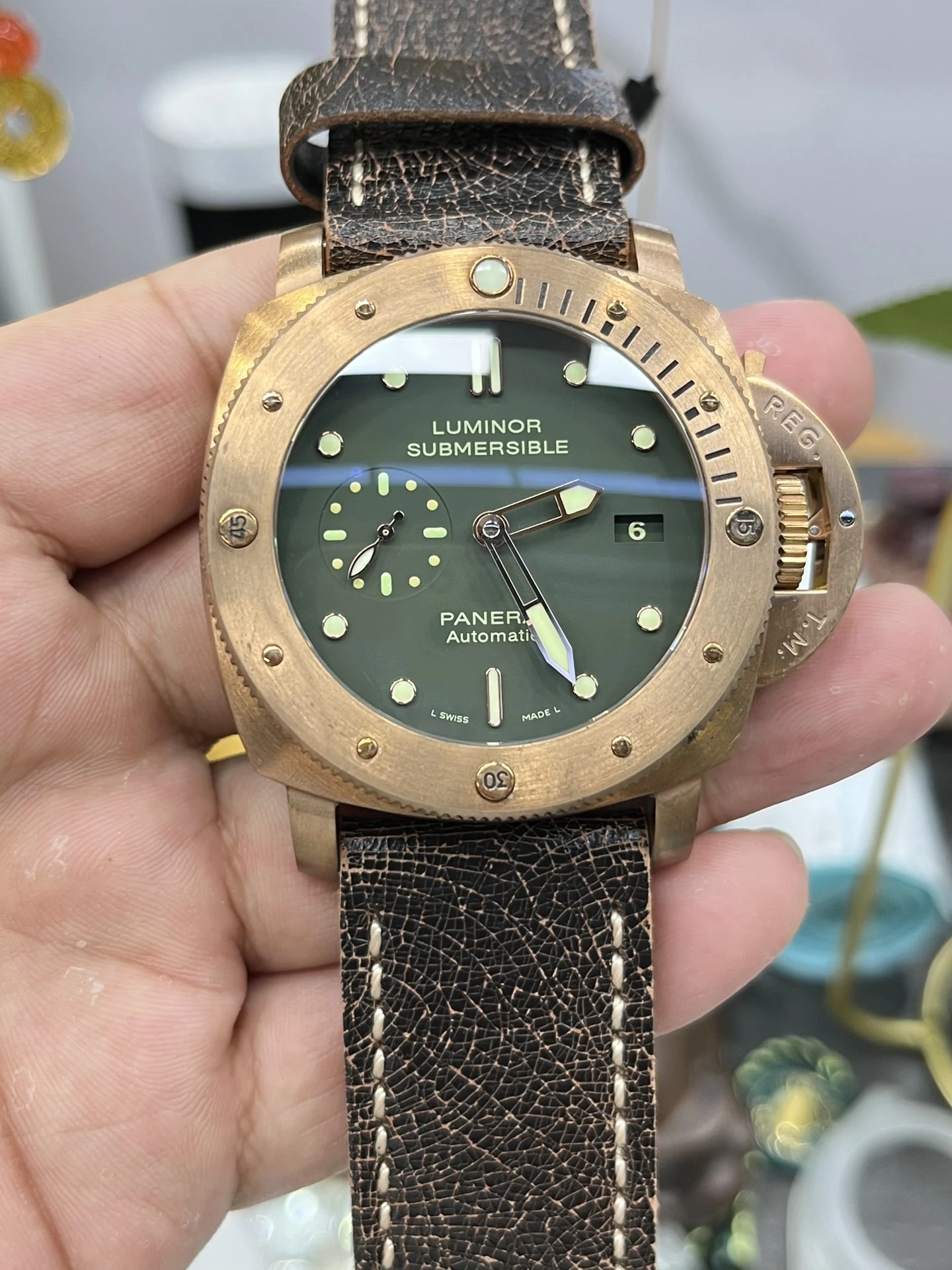 Panerai 47mm — photographed off the sweep