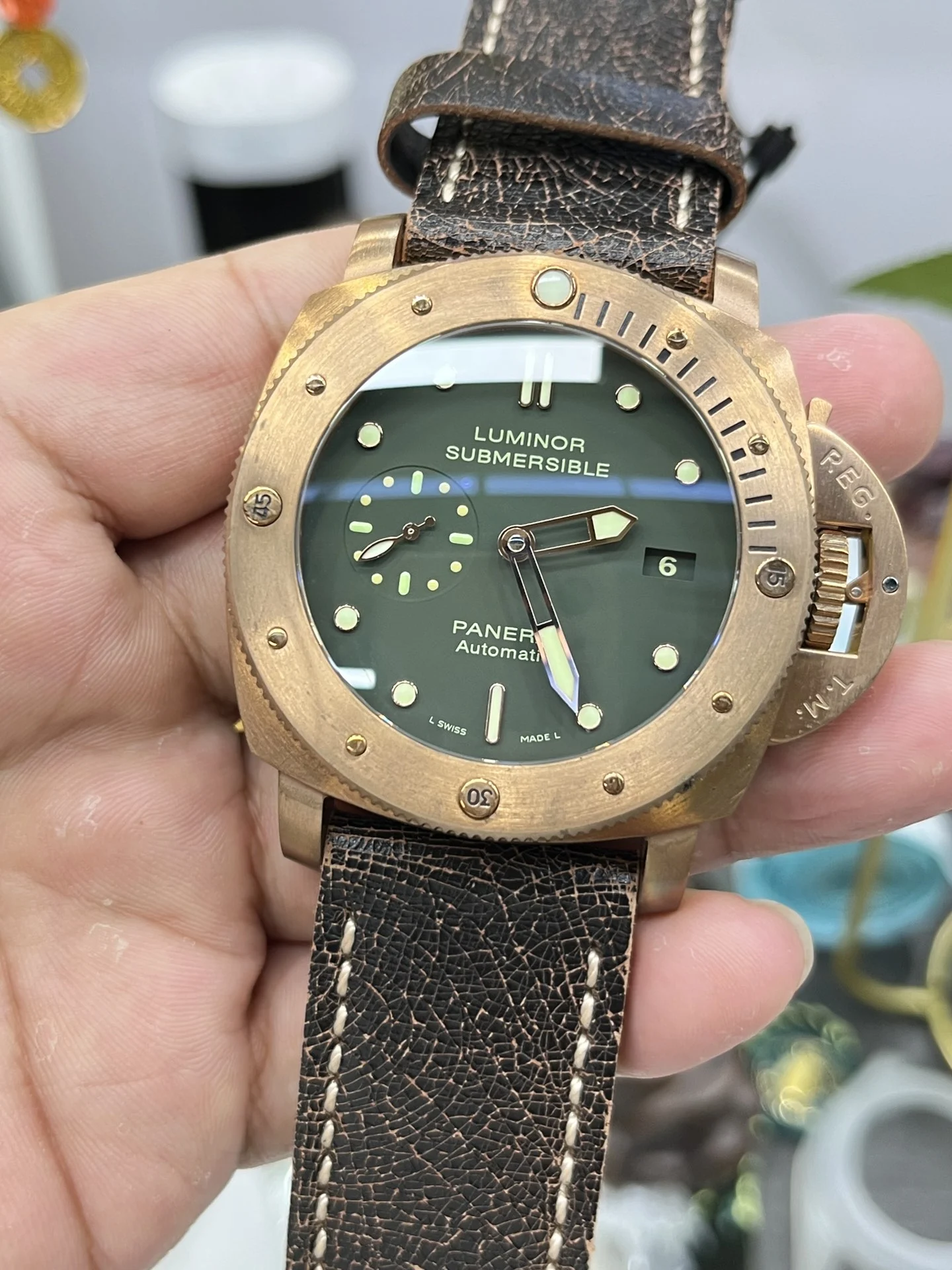 Panerai 47mm — photographed off the sweep