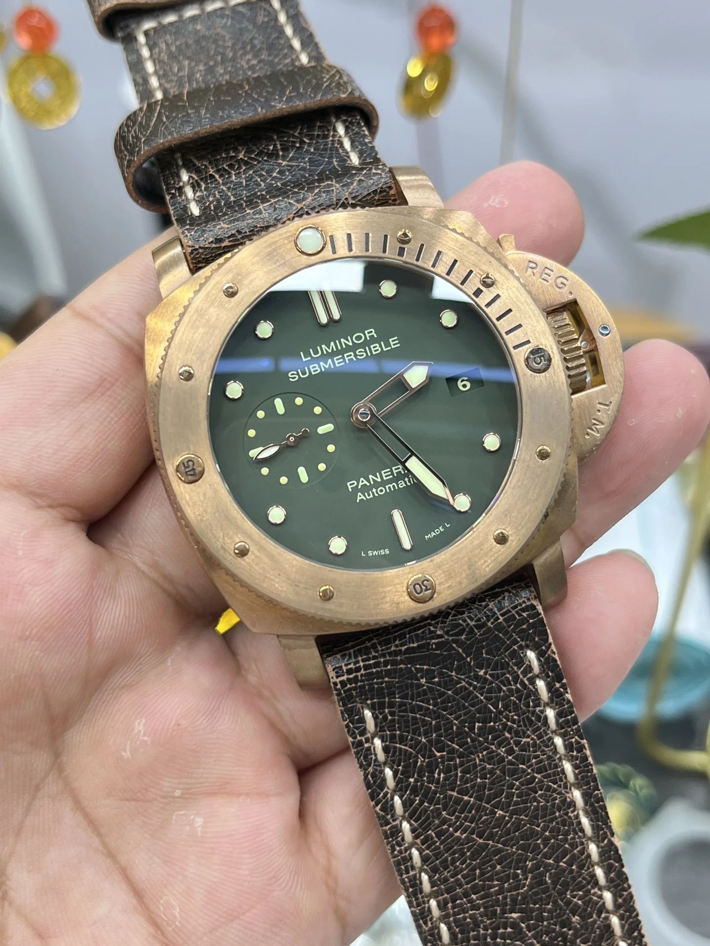Panerai 47mm — photographed off the sweep