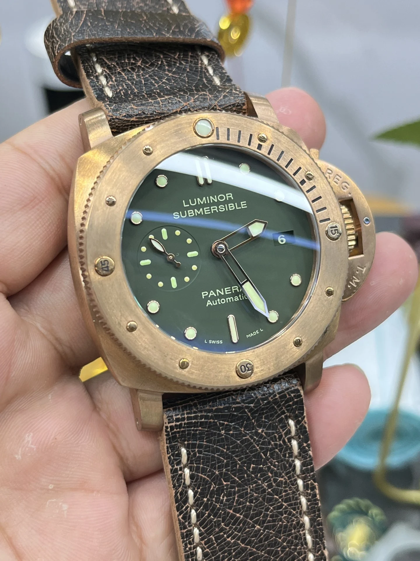 Panerai 47mm — photographed off the sweep