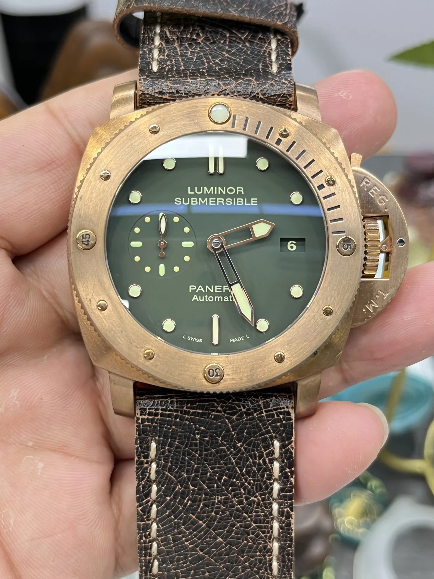 Panerai 47mm — photographed off the sweep