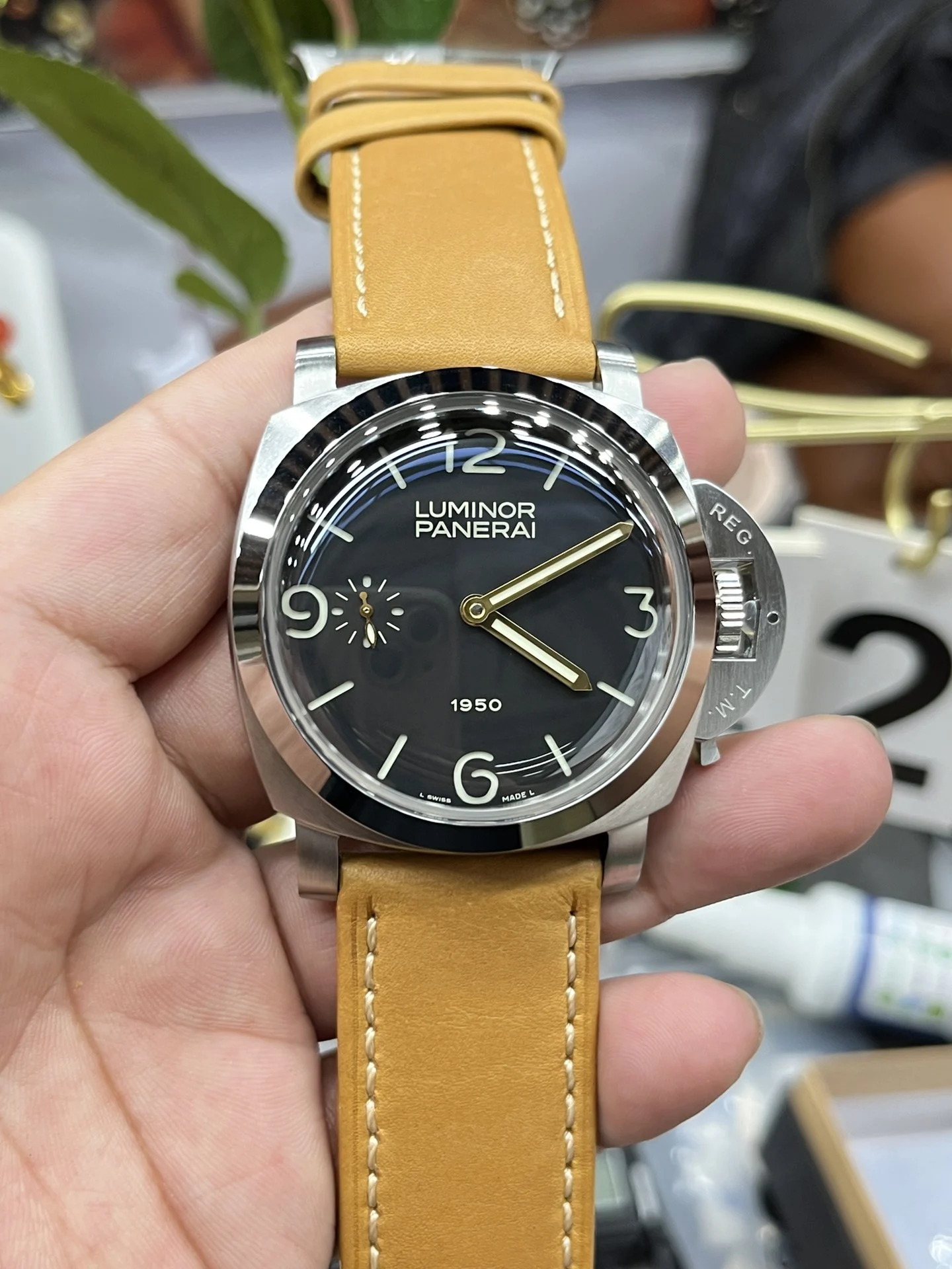 Panerai 47mm — photographed off the sweep