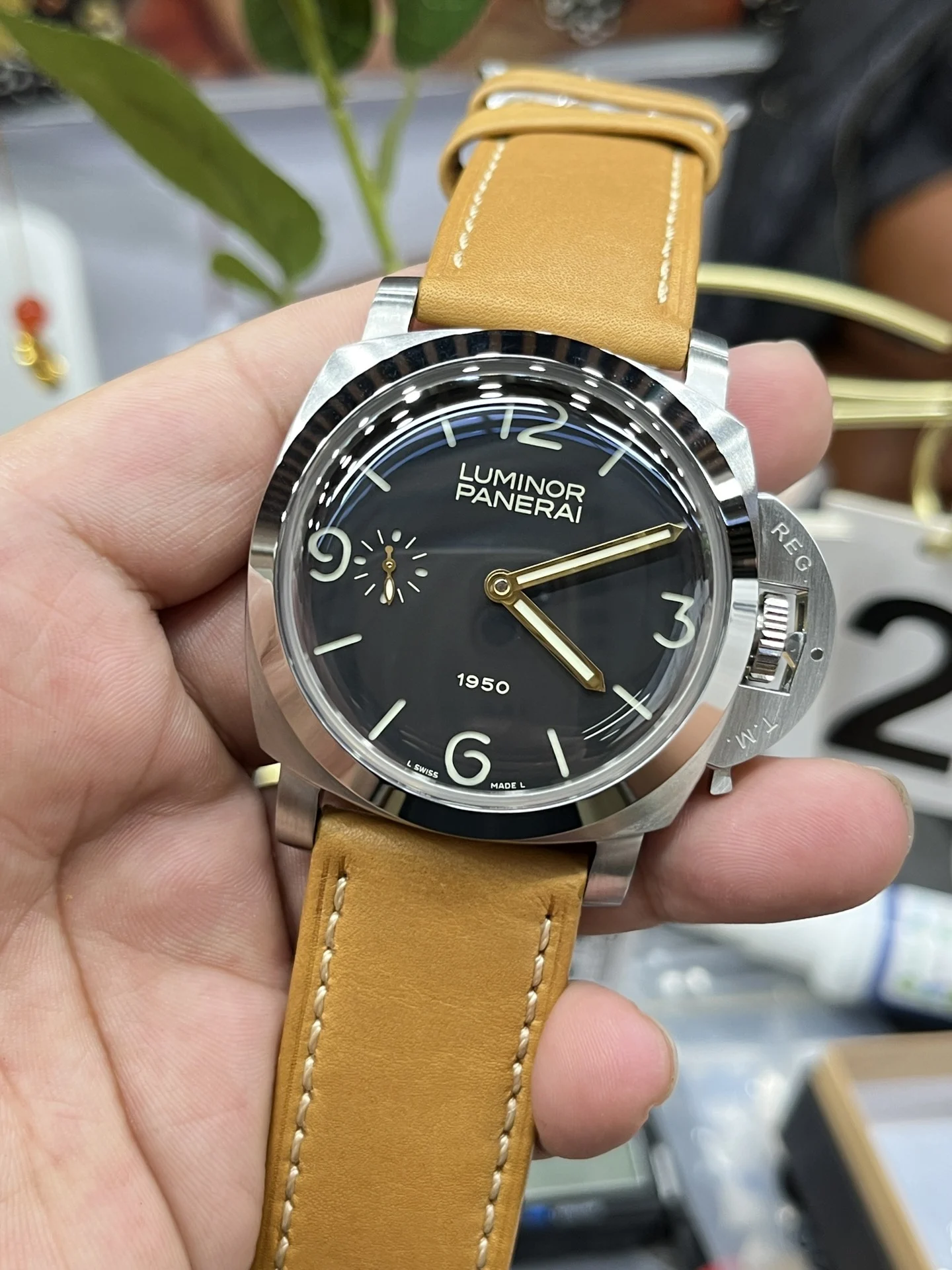 Panerai 47mm — photographed off the sweep