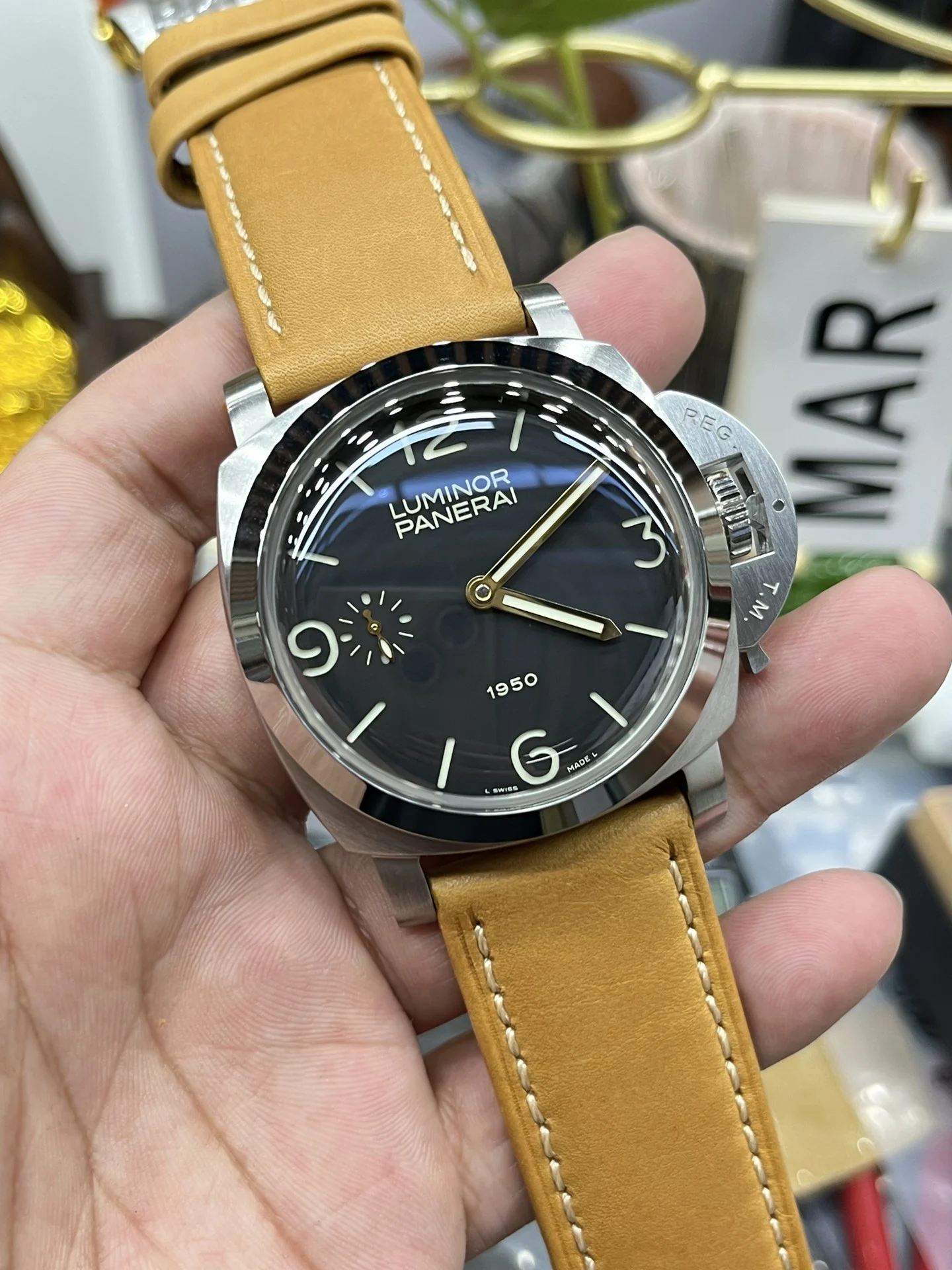 Panerai 47mm — photographed off the sweep