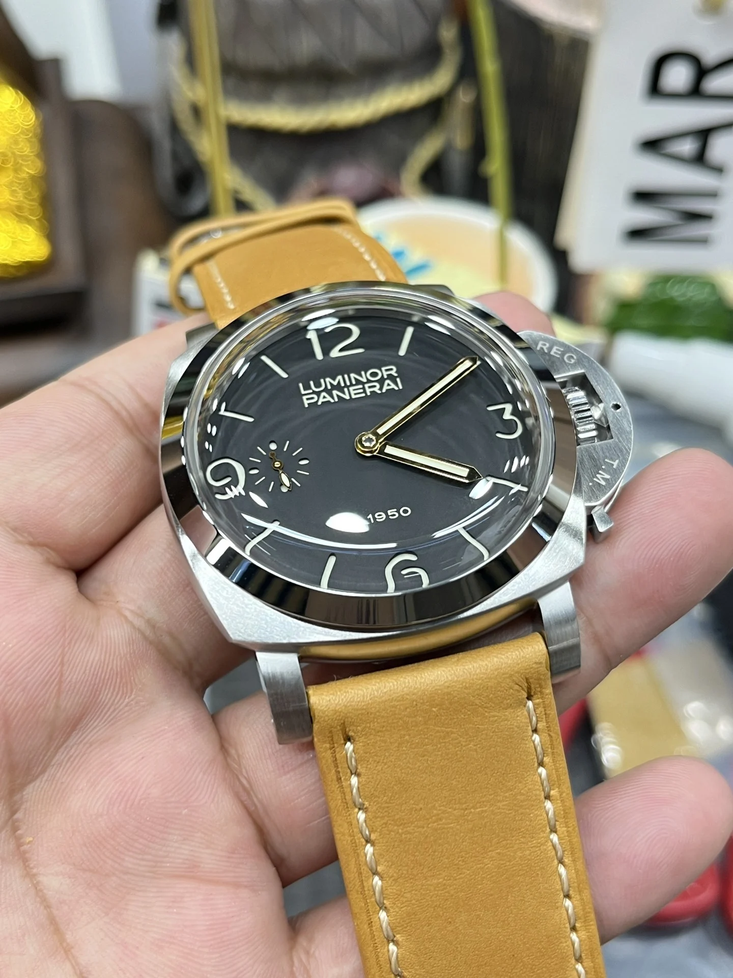 Panerai 47mm — photographed off the sweep