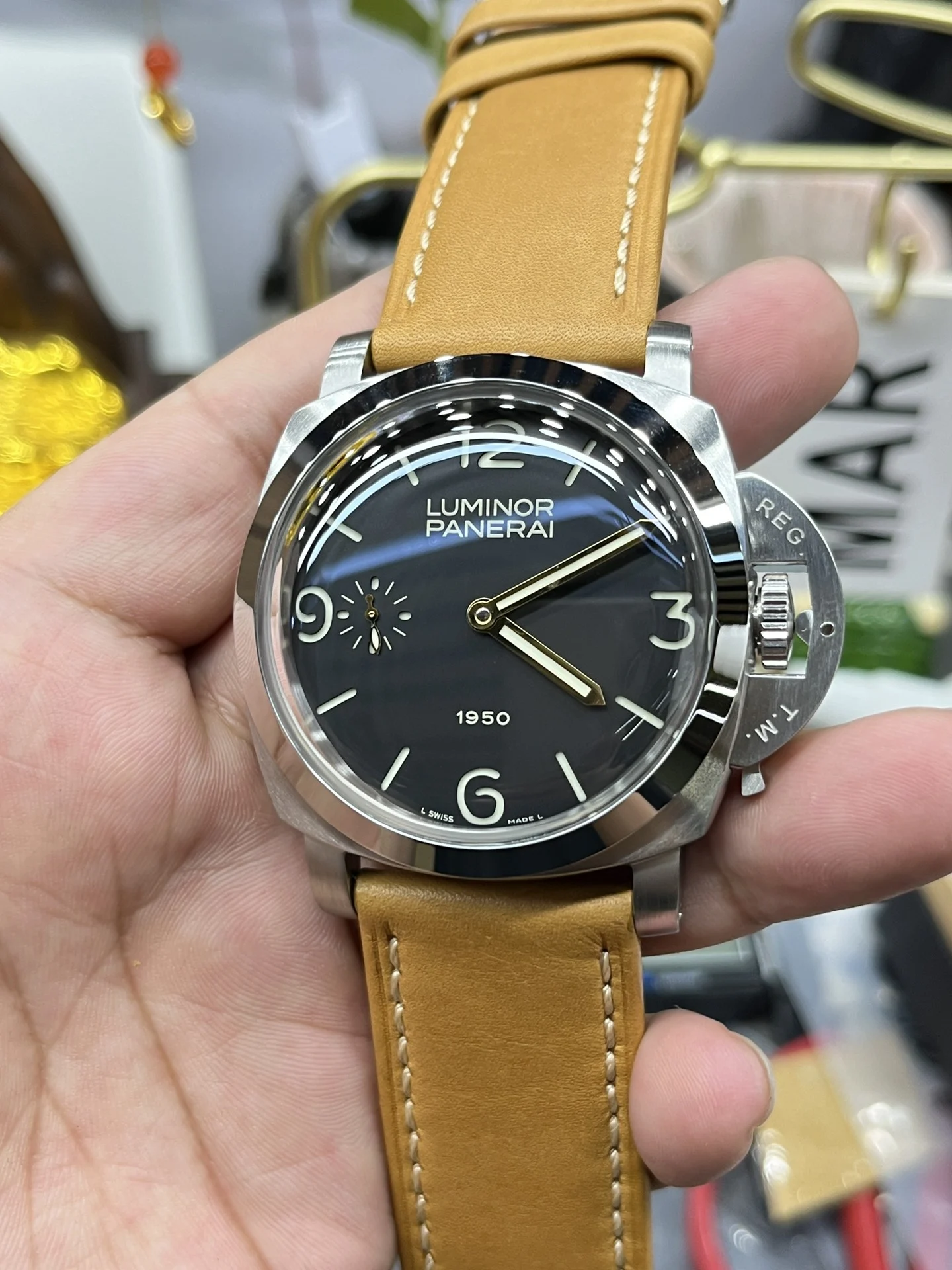 Panerai 47mm — photographed off the sweep