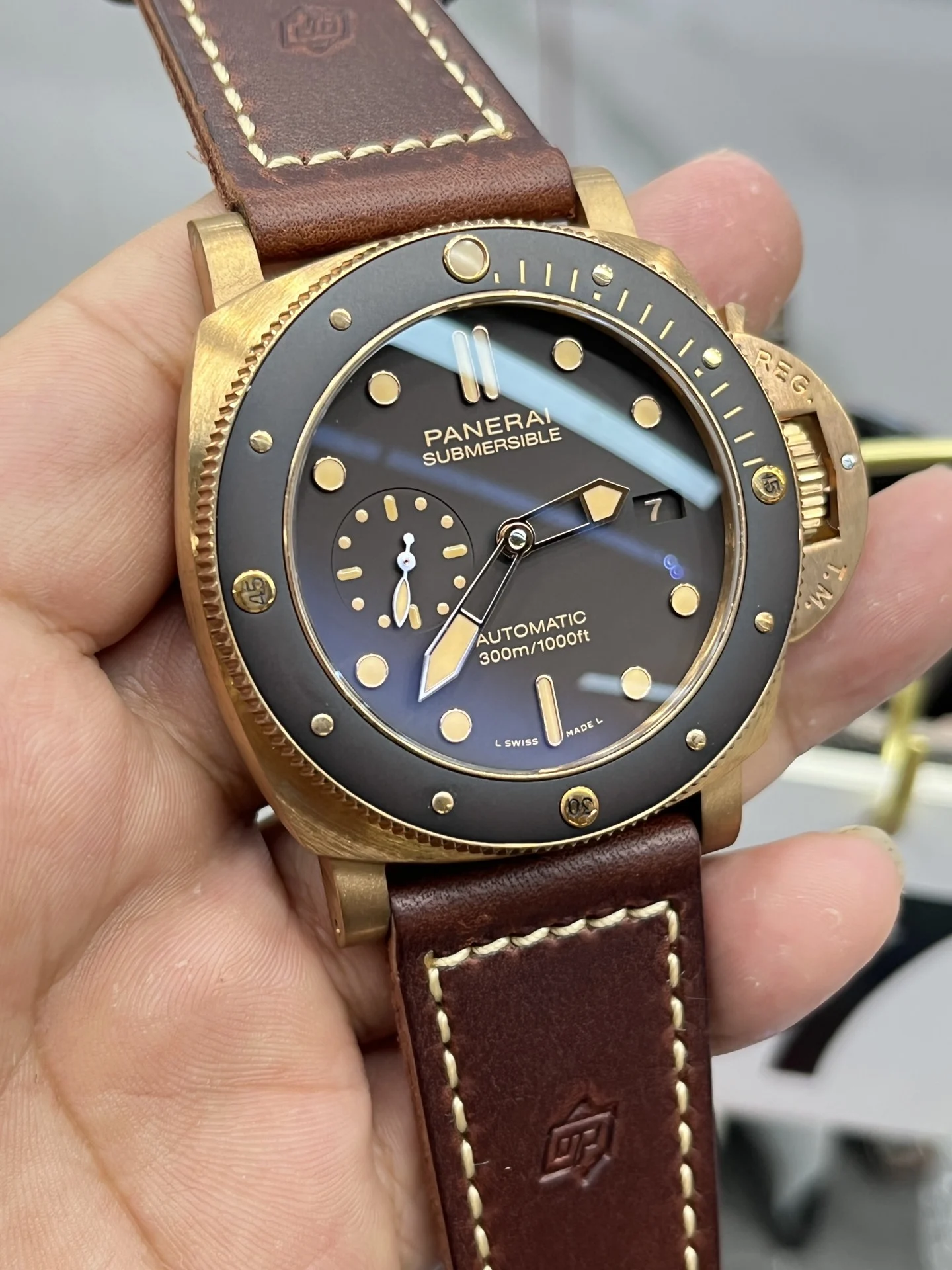 Panerai 47mm — photographed off the sweep