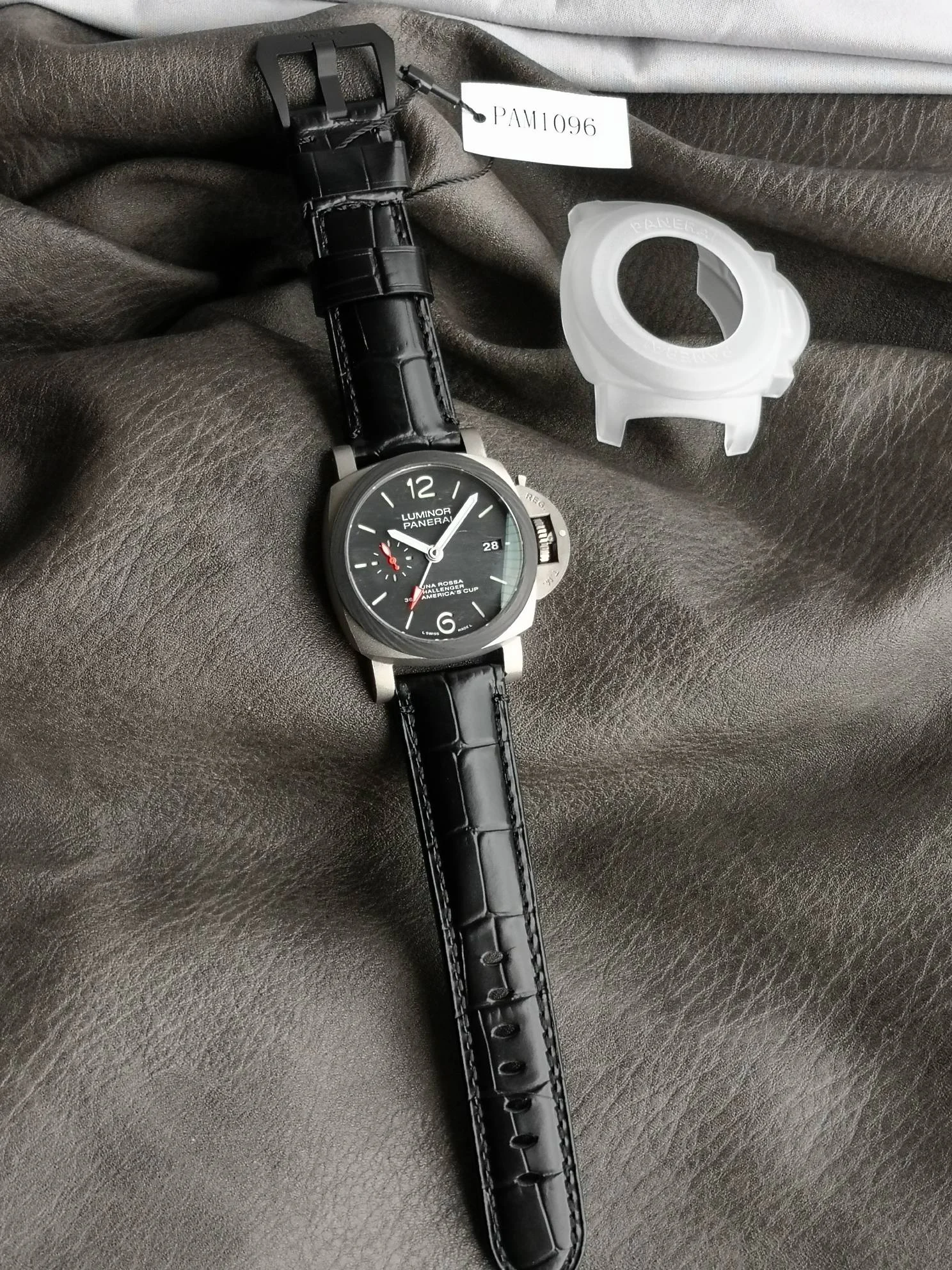 Panerai America's Cup PAM01096 — photographed off the sweep
