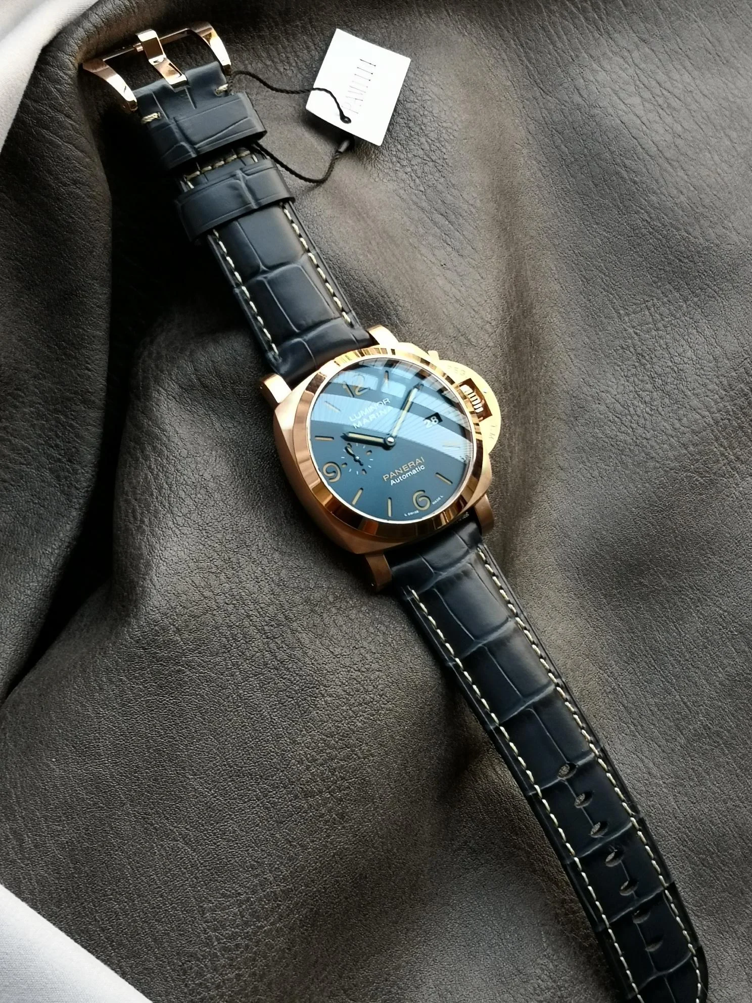 Panerai Black Dial PAM01114 44mm — photographed off the sweep