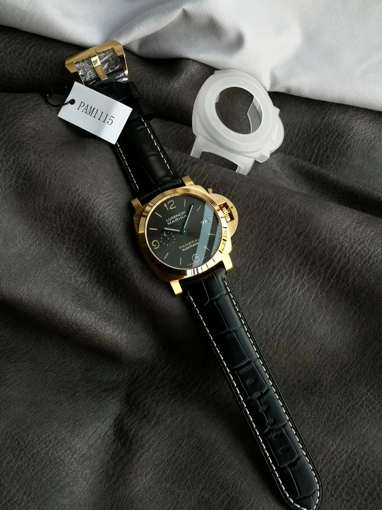 Panerai Black Dial PAM01115 — photographed off the sweep