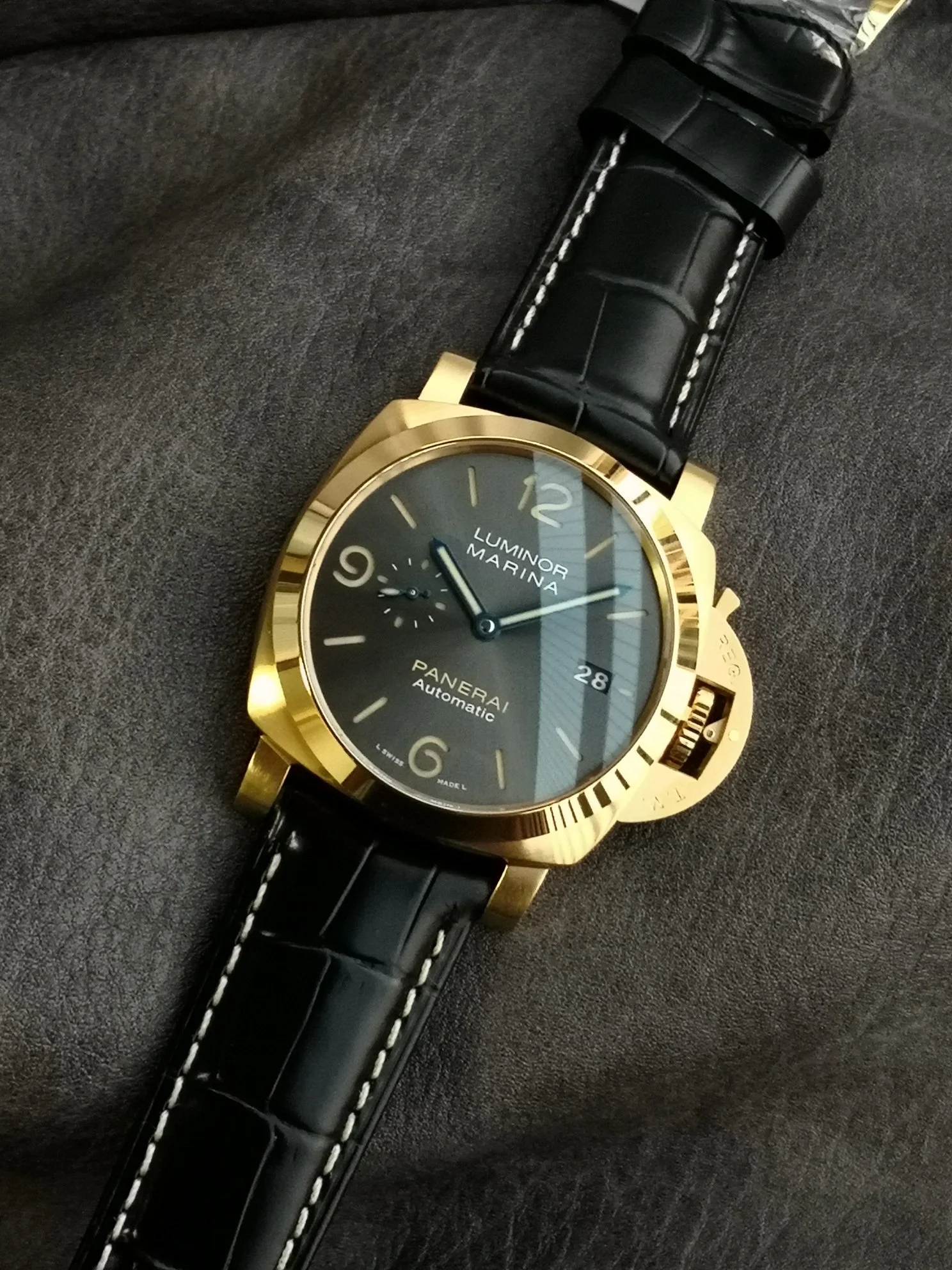 Panerai Black Dial PAM01115 — photographed off the sweep