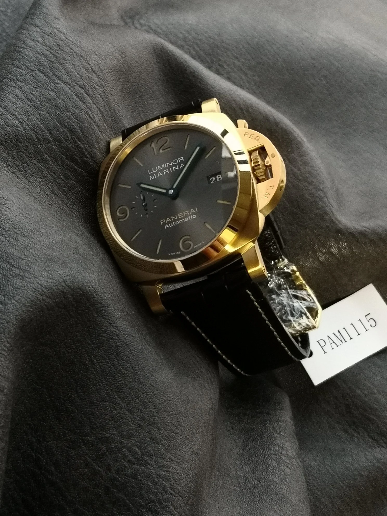 Panerai Black Dial PAM01115 — photographed off the sweep