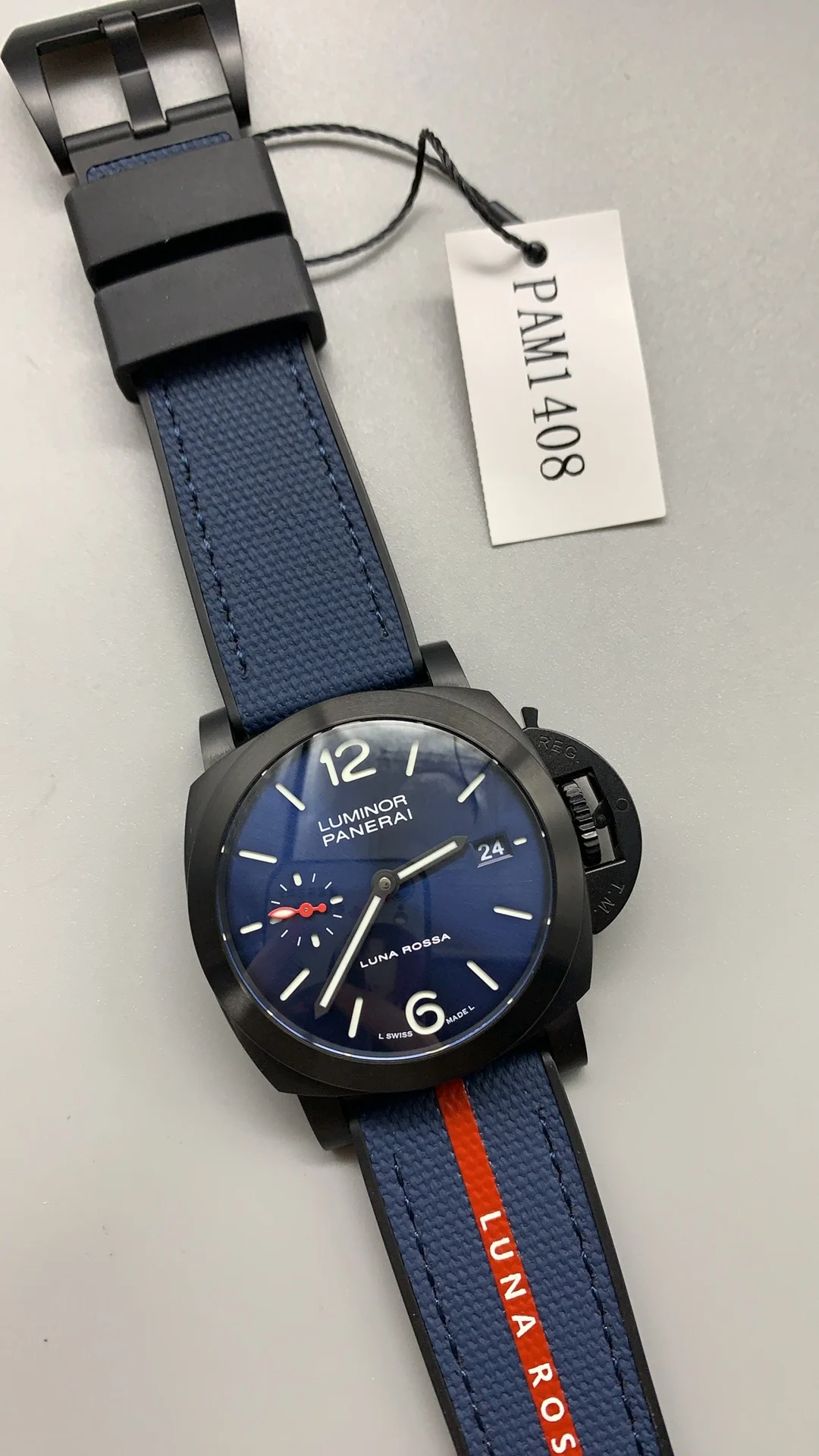 Panerai Black Dial PAM01408 — photographed off the sweep