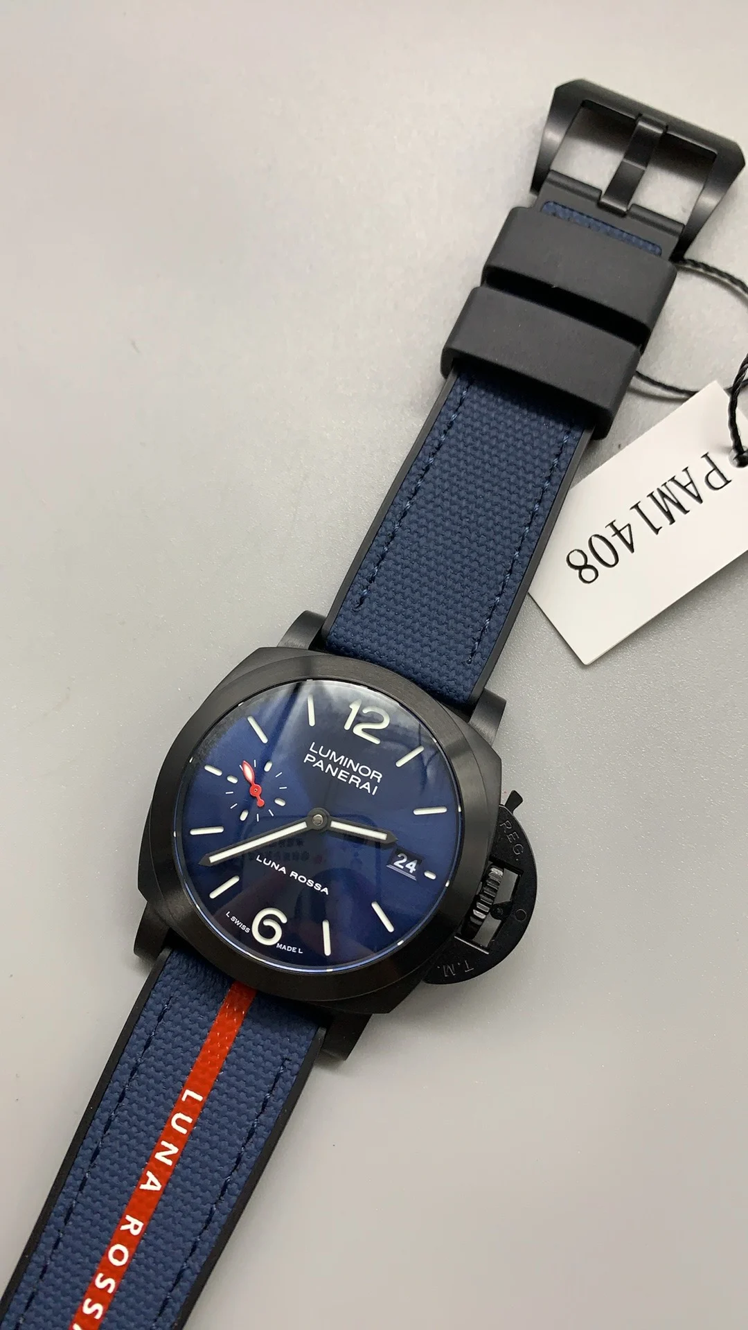 Panerai Black Dial PAM01408 — photographed off the sweep