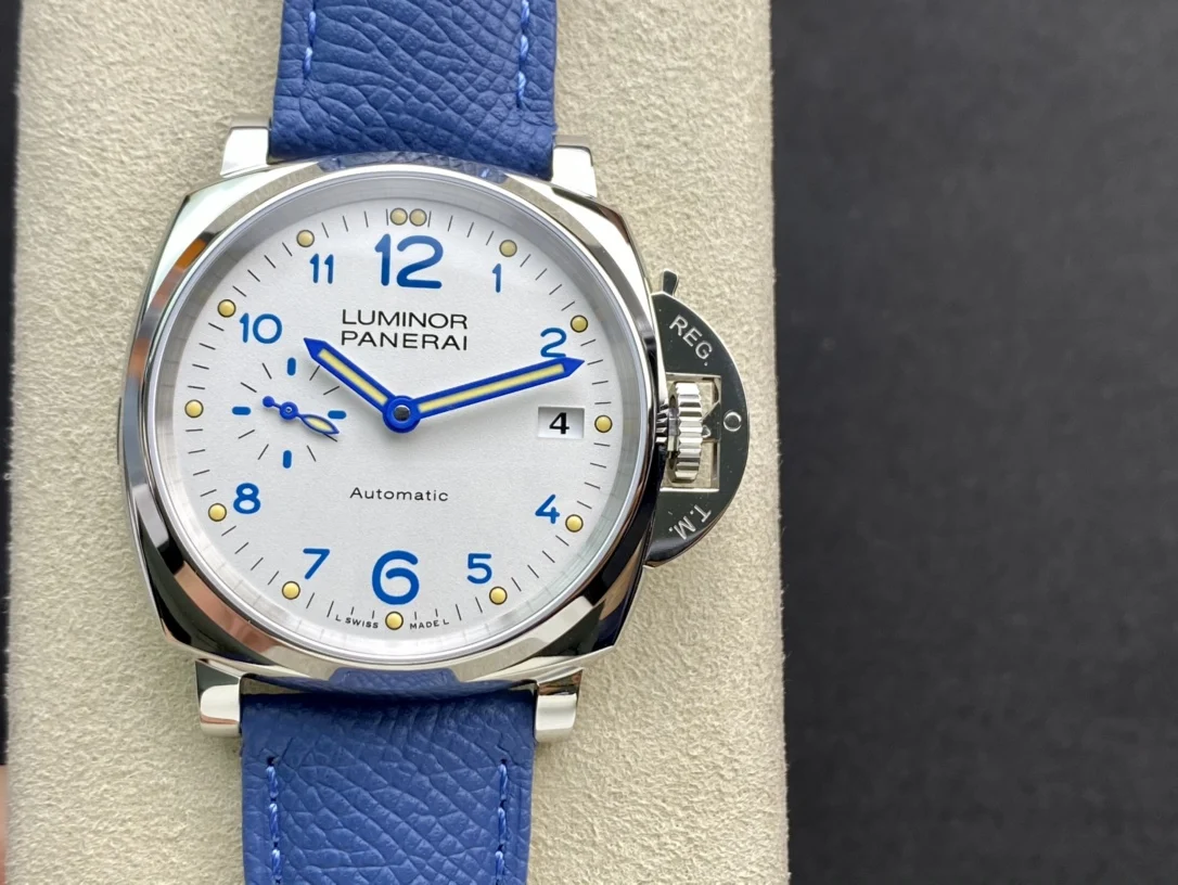 Panerai Blue Dial PAM00906 42mm — photographed off the sweep