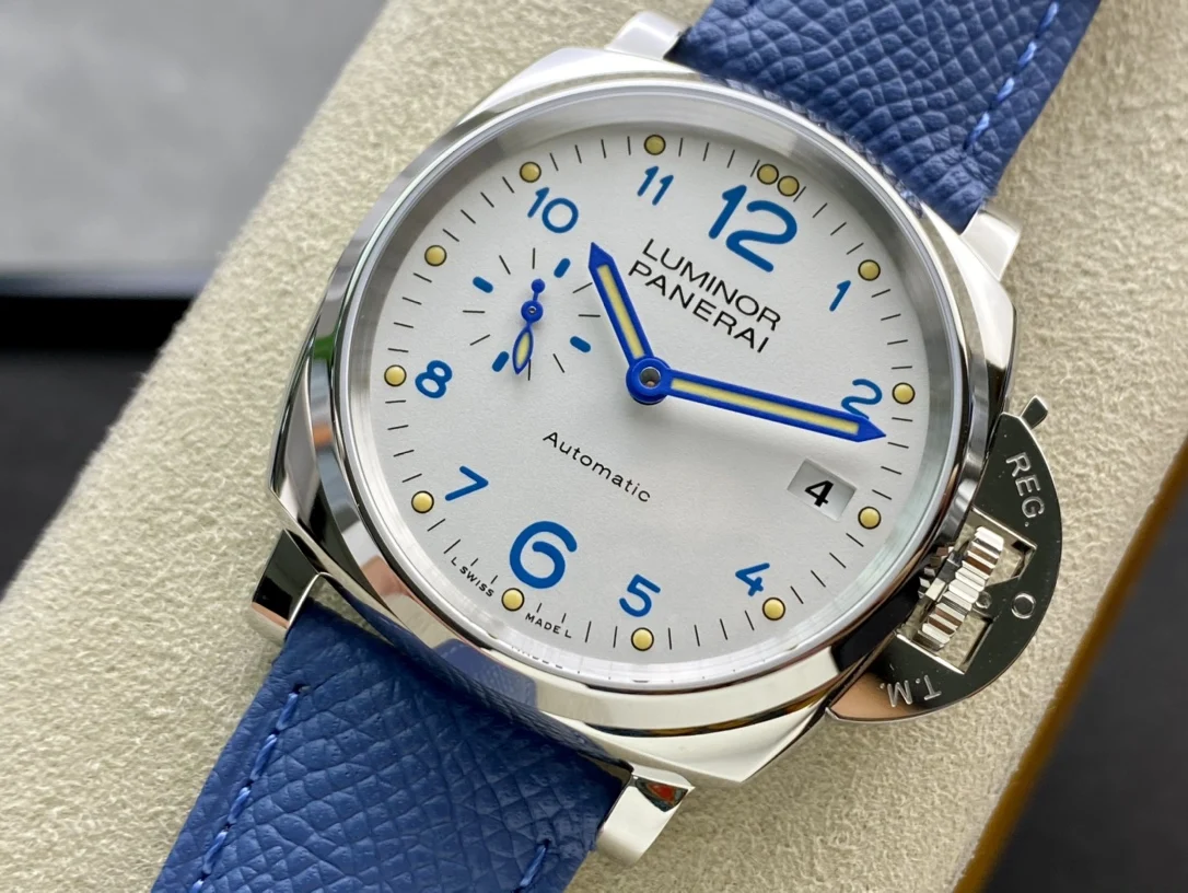 Panerai Blue Dial PAM00906 42mm — photographed off the sweep